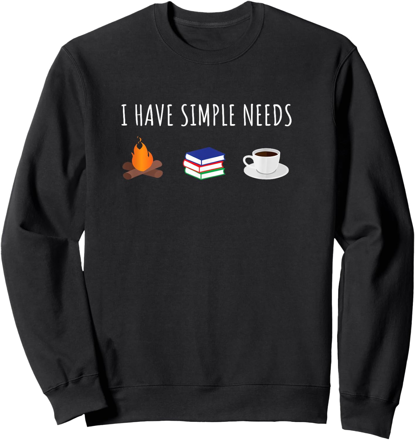 Funny Love Camping Reading Coffee Sweatshirt - Sweatshirt | Black