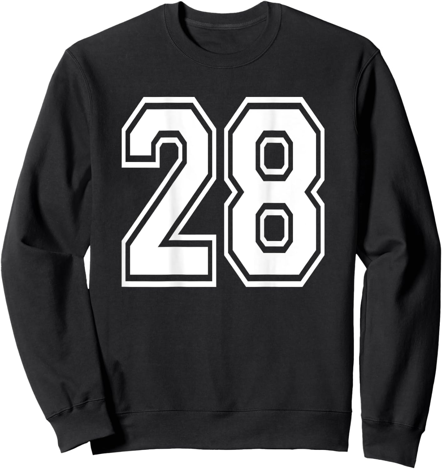Number 28 Sports Player Number BACK Of Shirt Only Sweatshirt - Sweatshirt | Black
