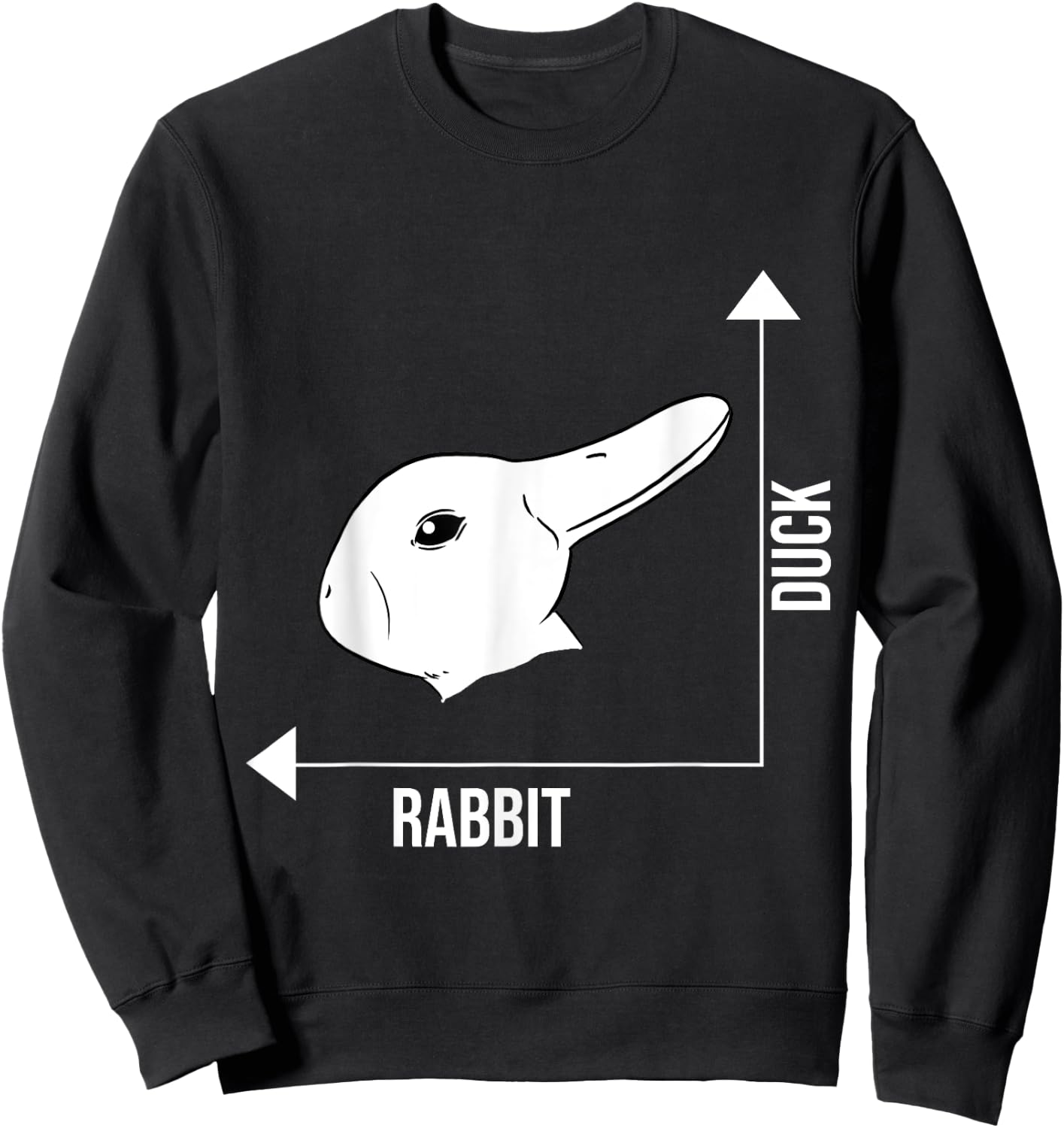 Rabbit Duck Illusion Philosopher Sweatshirt - Sweatshirt | Black