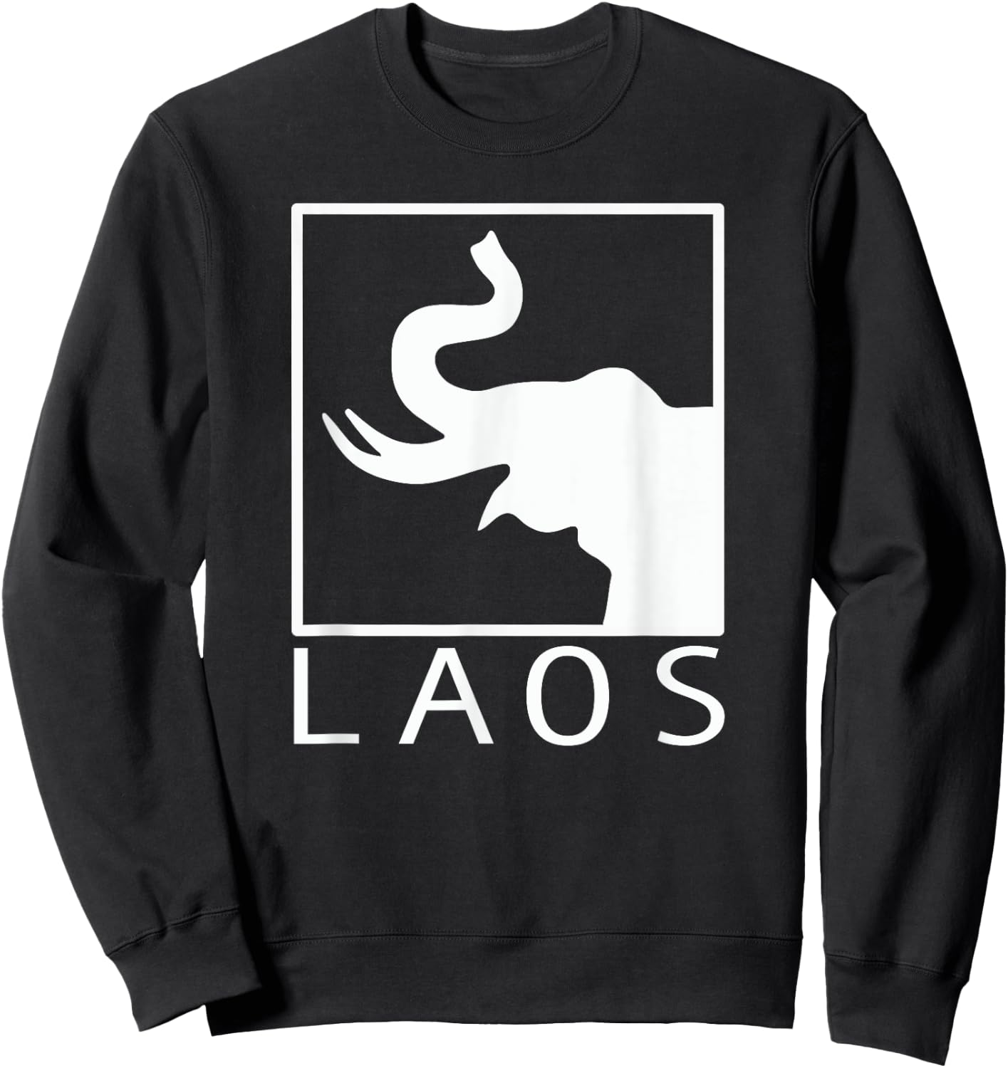 LAOS Boxed Typography | Laotian | Sabaidee | Lao Flag Sweatshirt - Sweatshirt | Black
