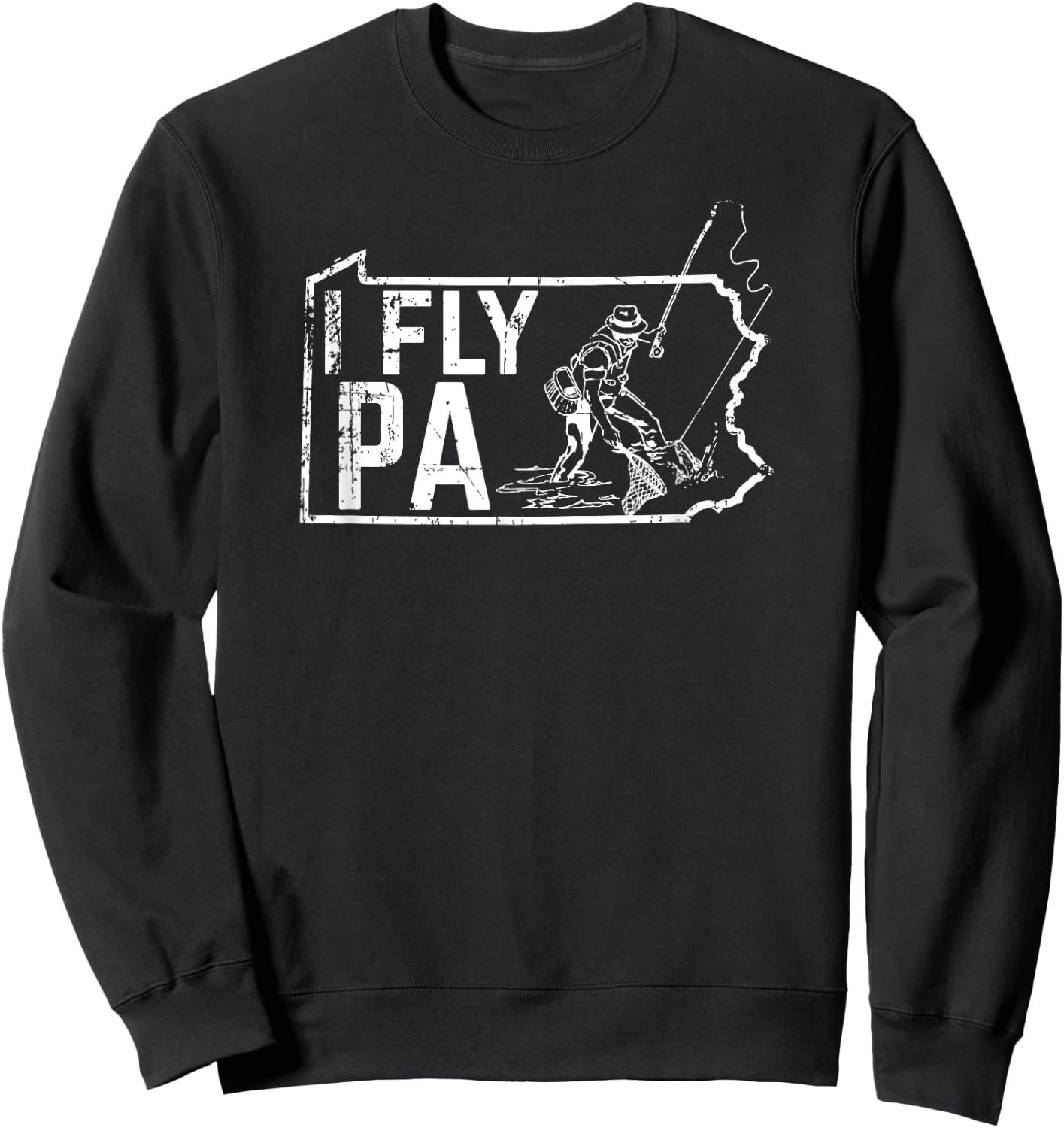 Pennsylvania Fly Fishing Fisherman Sweatshirt - Sweatshirt | Black