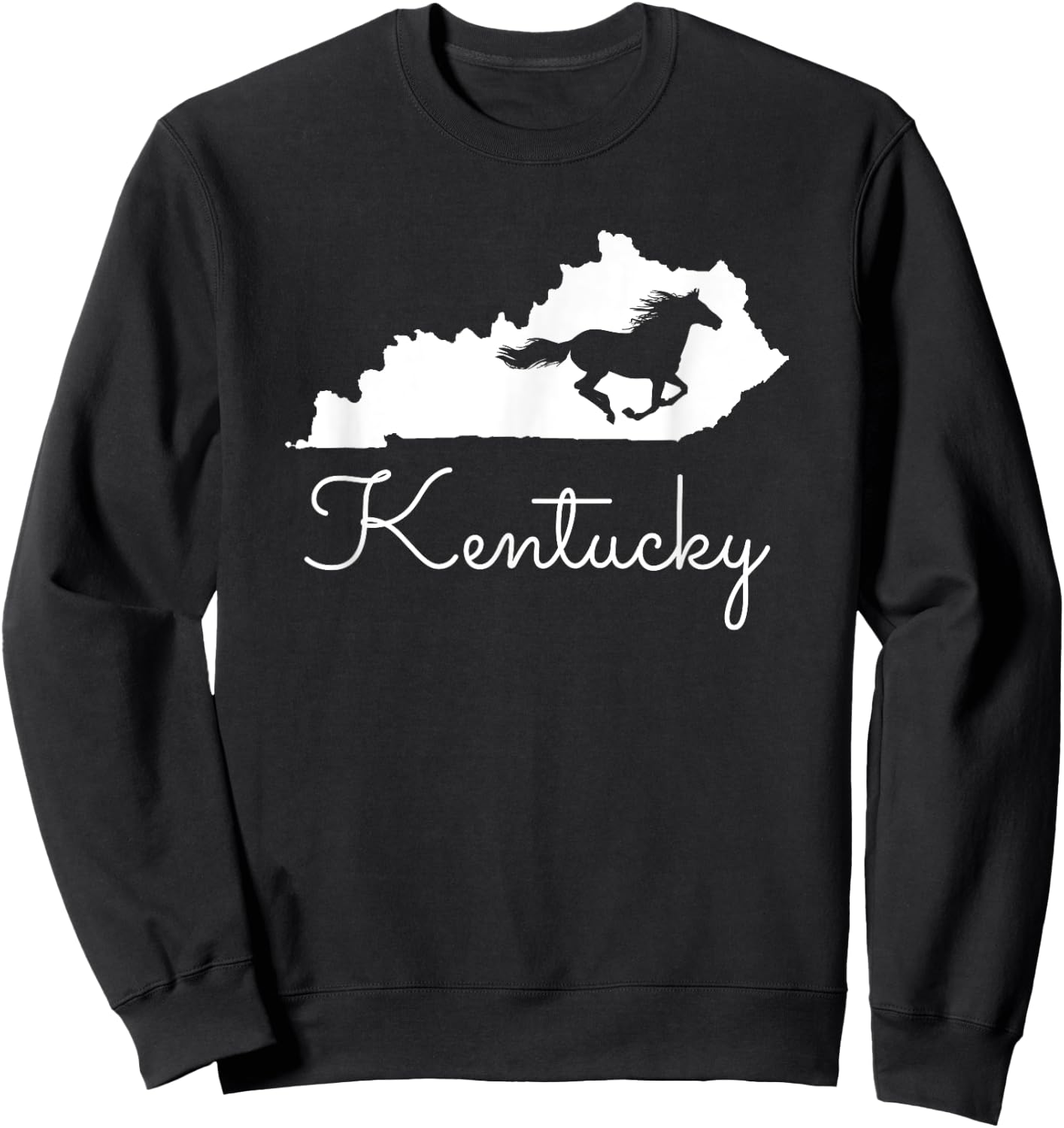 Kentucky Horse Map State Sweatshirt - Sweatshirt | Black