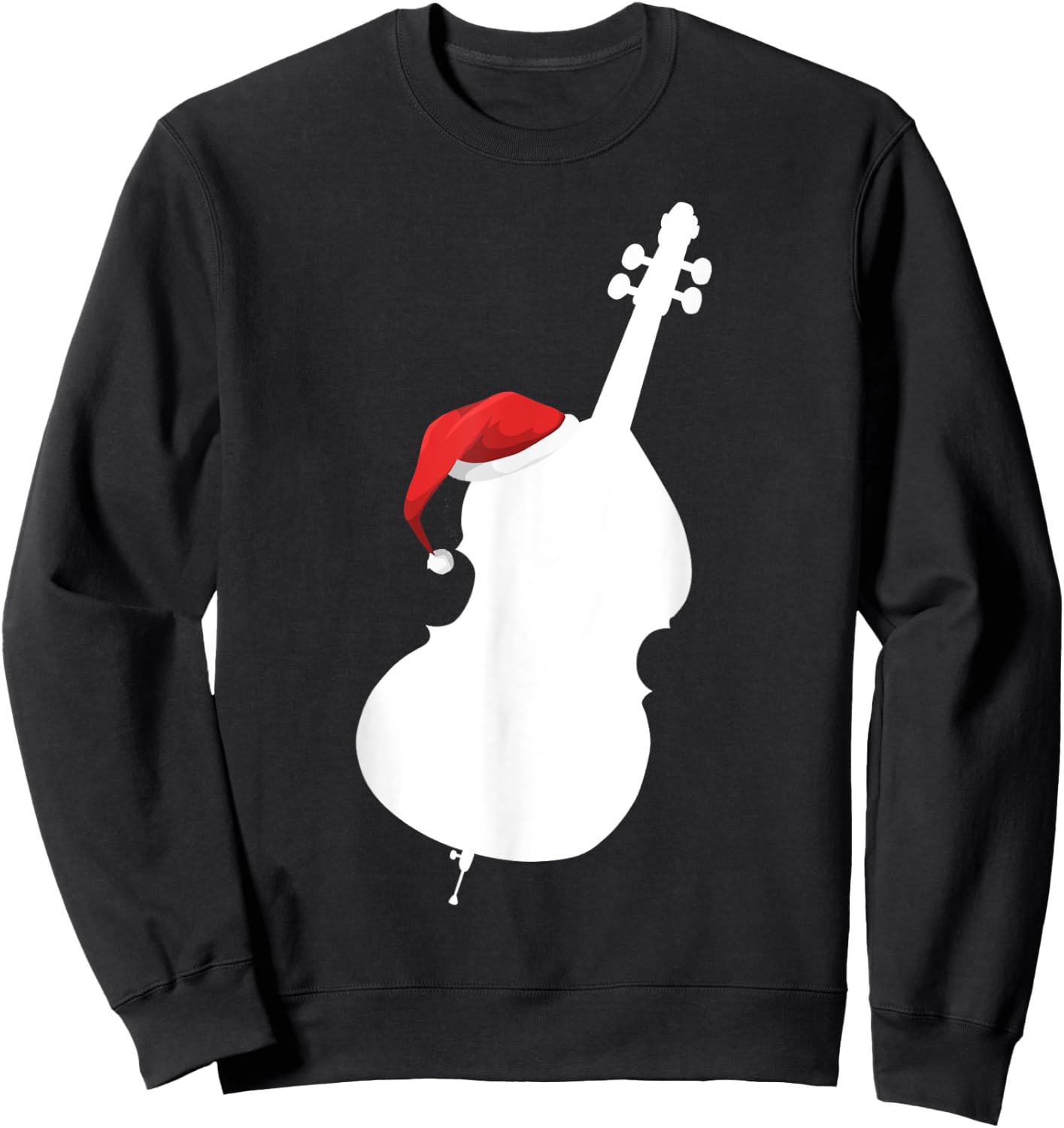 Christmas Upright Bass Shirt Santa Double Bass Player Gift Sweatshirt - Sweatshirt | Black