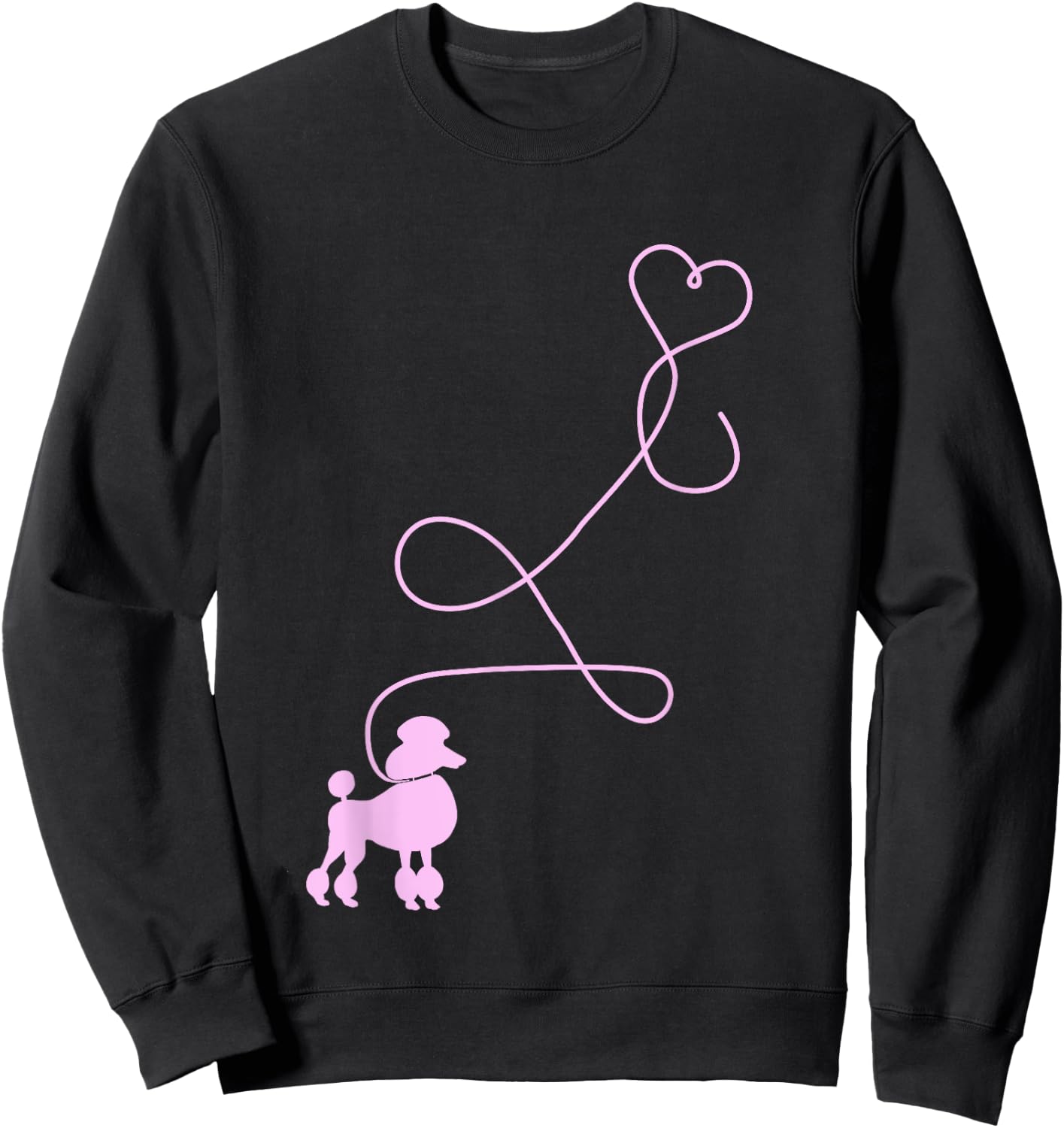 1950's Sock Hop Costume - Dog Cute Poodle Heart Sweatshirt - Sweatshirt | Black