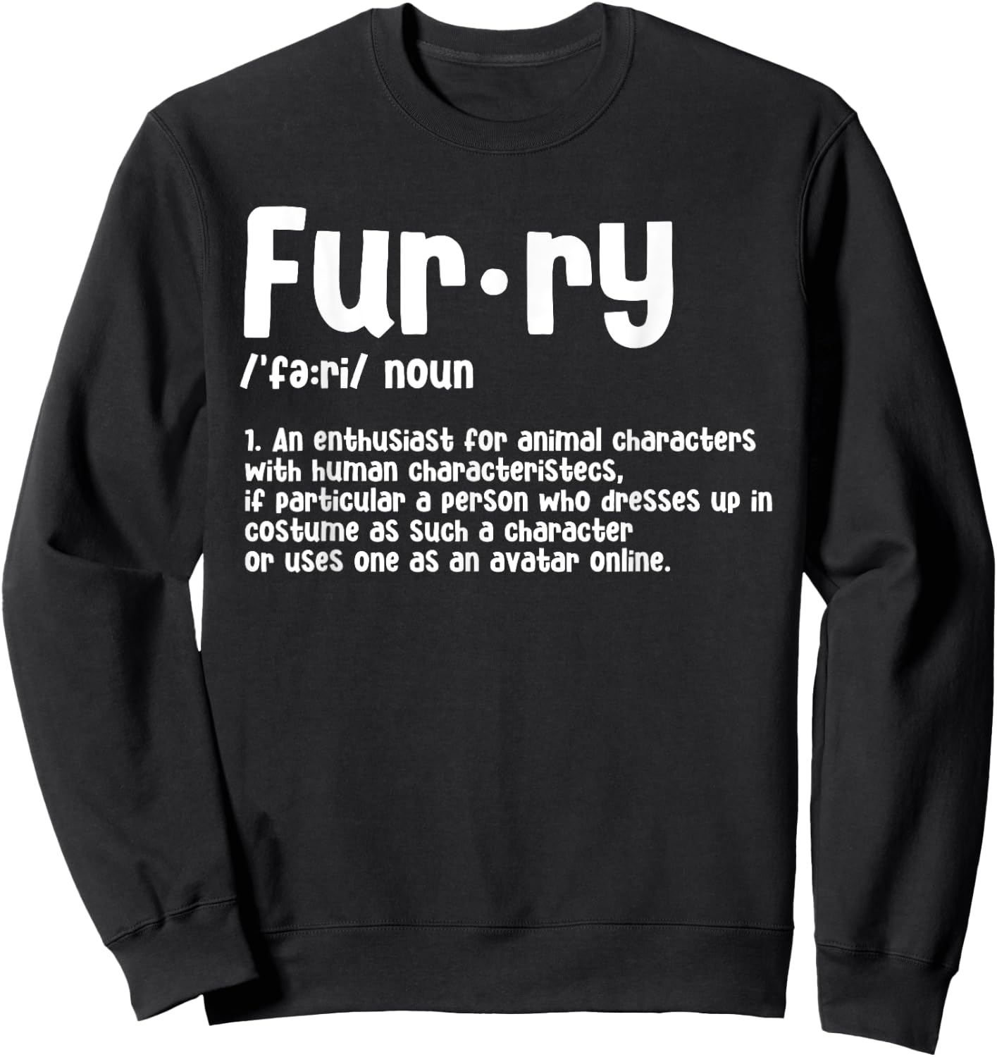 Fursuit Noun Animal Costume Furries Fursuiter Cosplayer Sweatshirt - Sweatshirt | Black