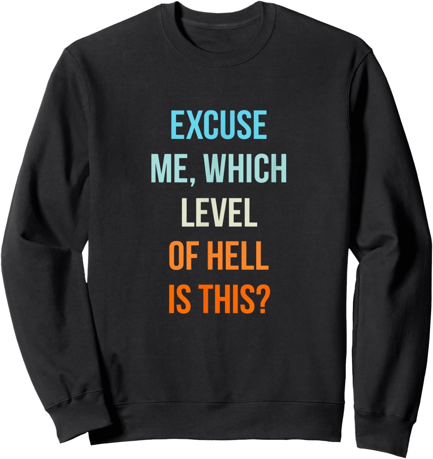 Excuse Me Which Level Of Hell Is This - Sarcastic Antisocial Sweatshirt - Sweatshirt | Black