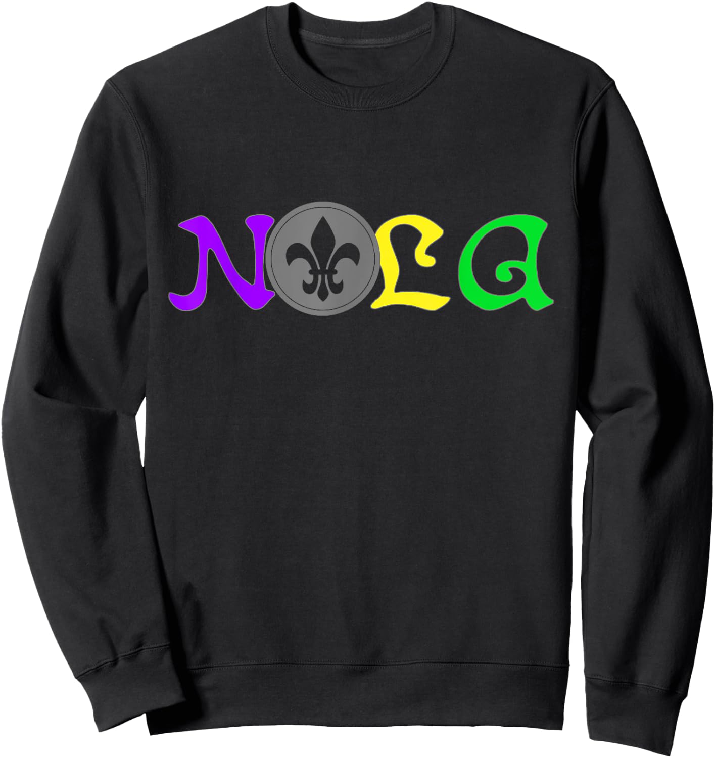 NOLA | New Orleans Mardi Gras | 504 Sweatshirt - Sweatshirt | Black