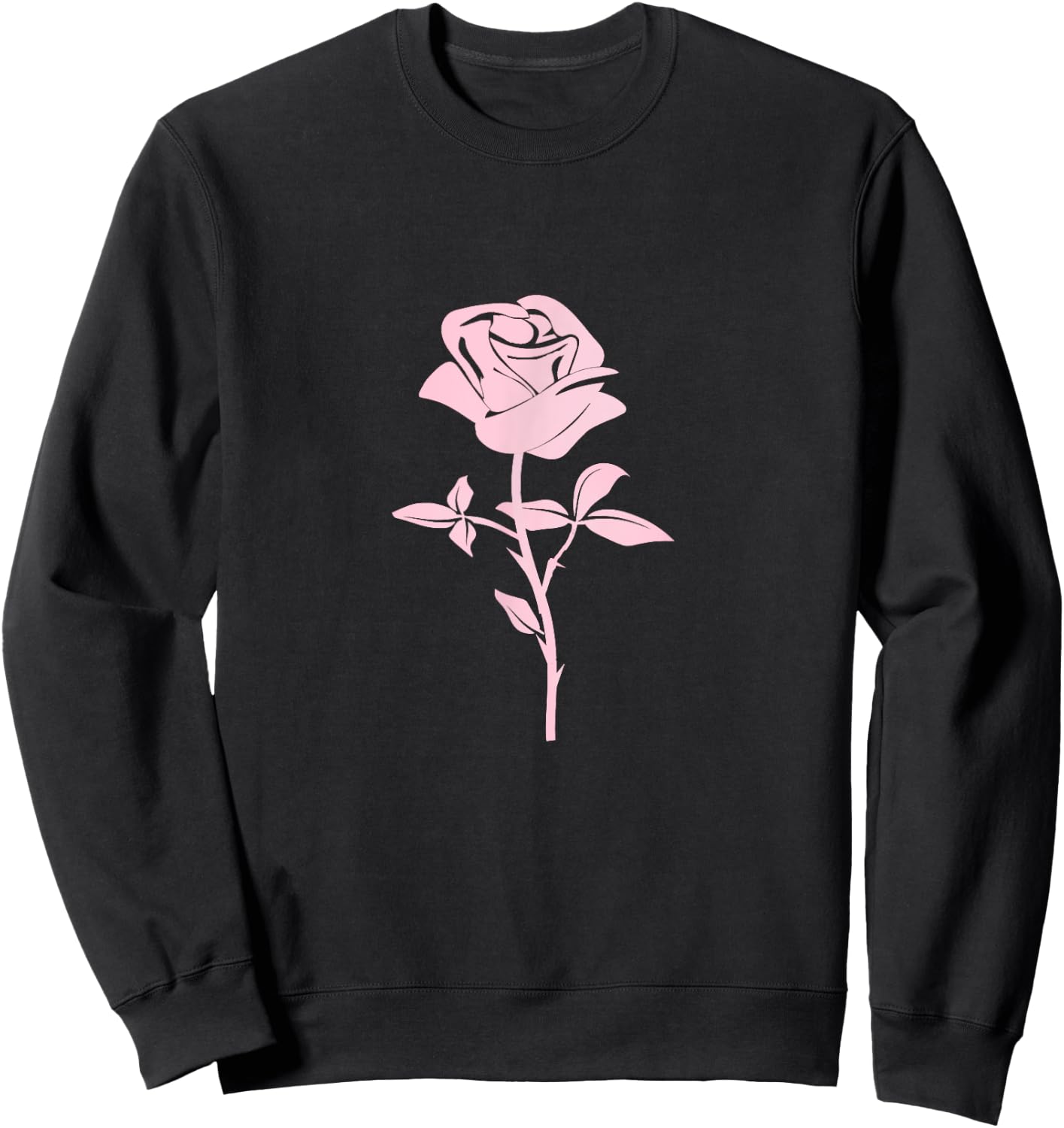 Pink Rose Flower Sweatshirt - Sweatshirt | Black
