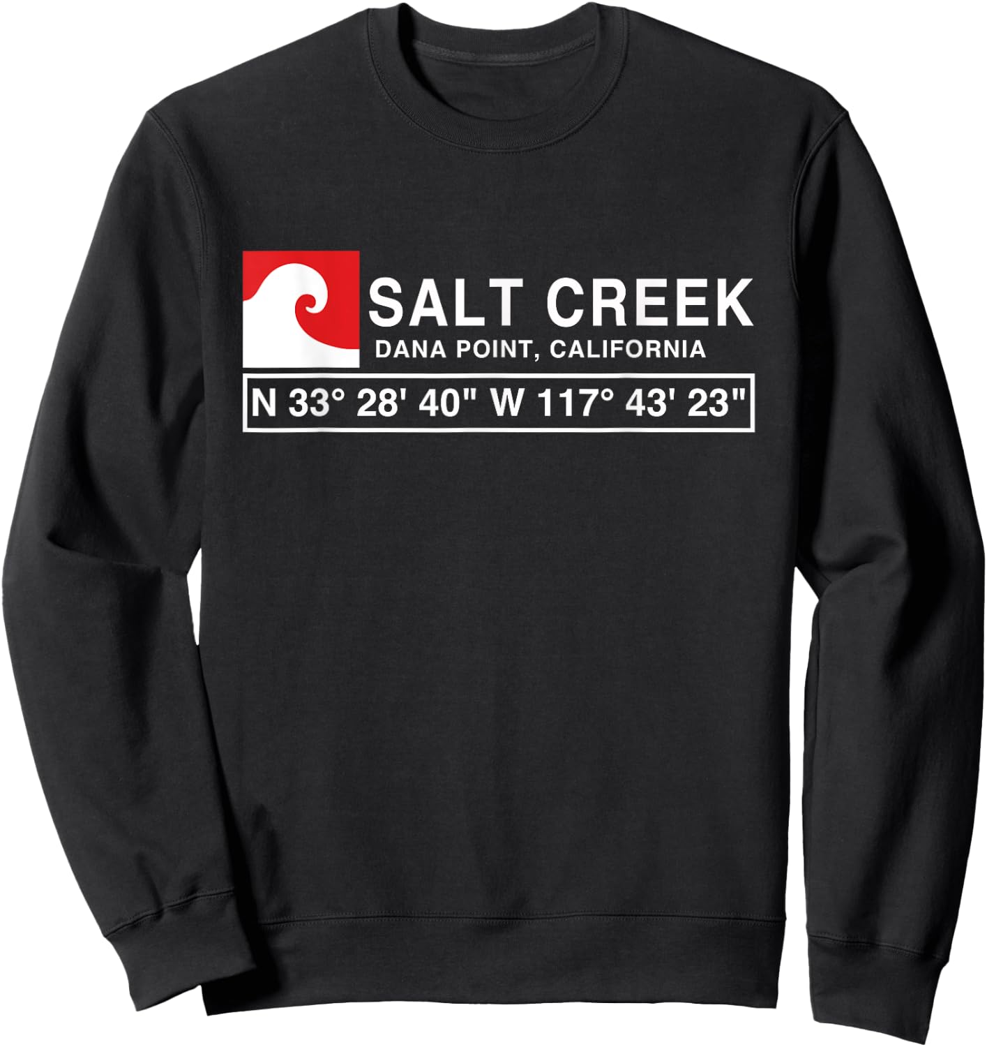 Cool Salt Creek Surf with Gps Coordinates Sweatshirt - Sweatshirt | Black