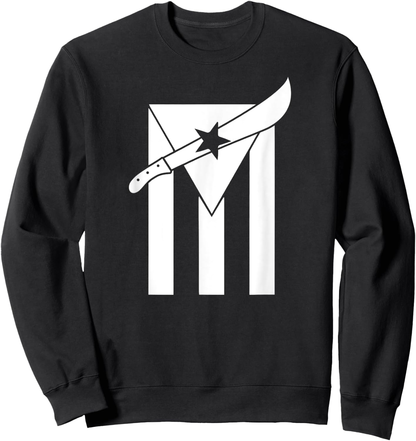 Puerto Rican Nationalist Machetero Flag Sweatshirt - Sweatshirt | Black