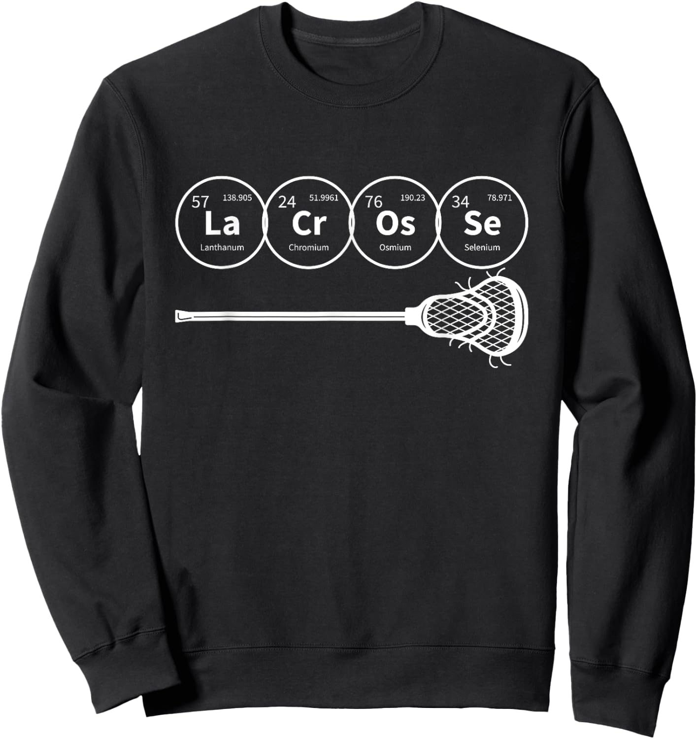 Lacrosse Periodic Table of Elements Chemistry Gift Sweatshirt - Sweatshirt | Black