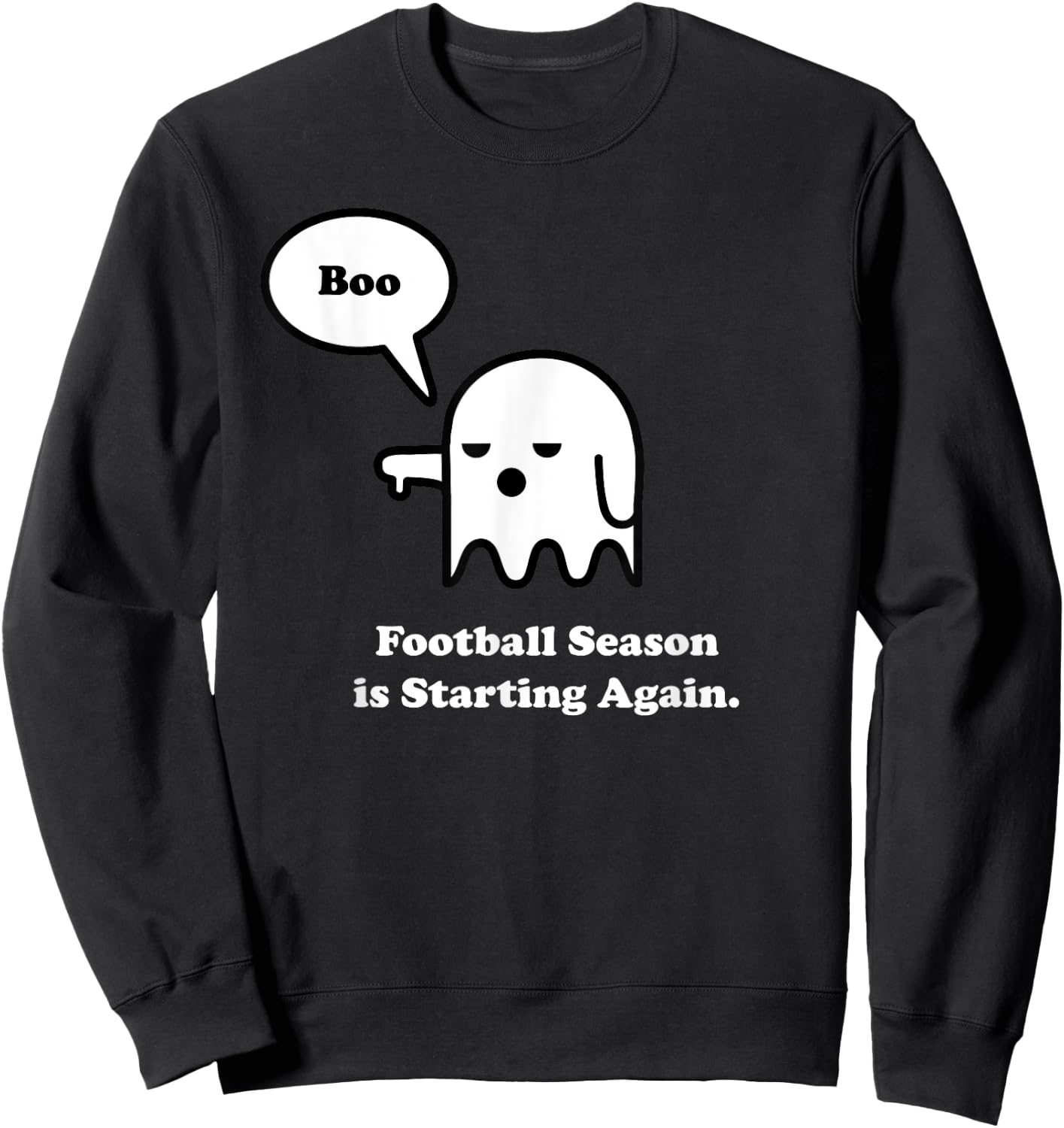 I Hate Football Shirt, Funny Halloween Ghost Boo Sweatshirt - Sweatshirt | Black