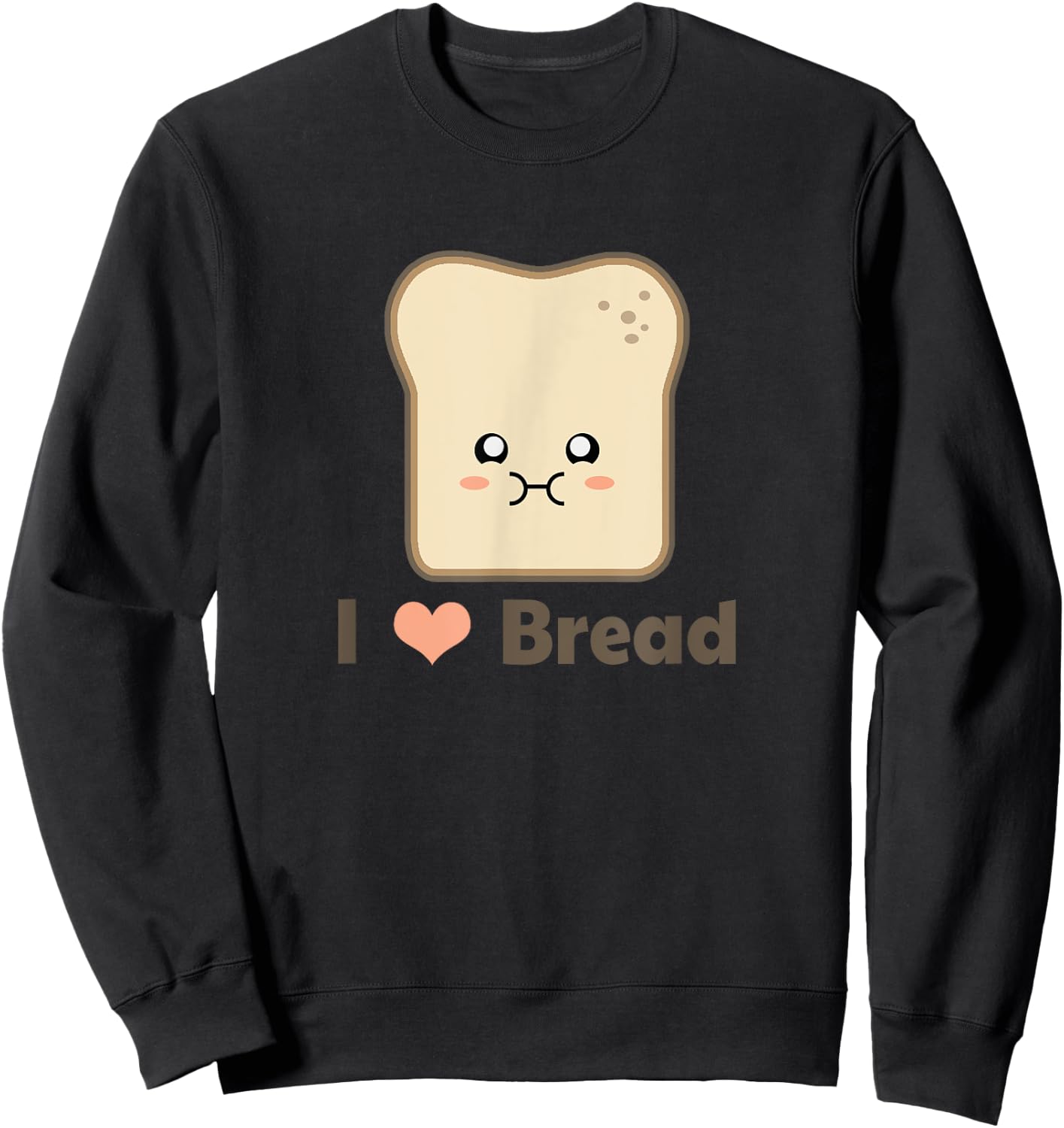 Kawaii I Love Bread Sweatshirt - Sweatshirt | Black