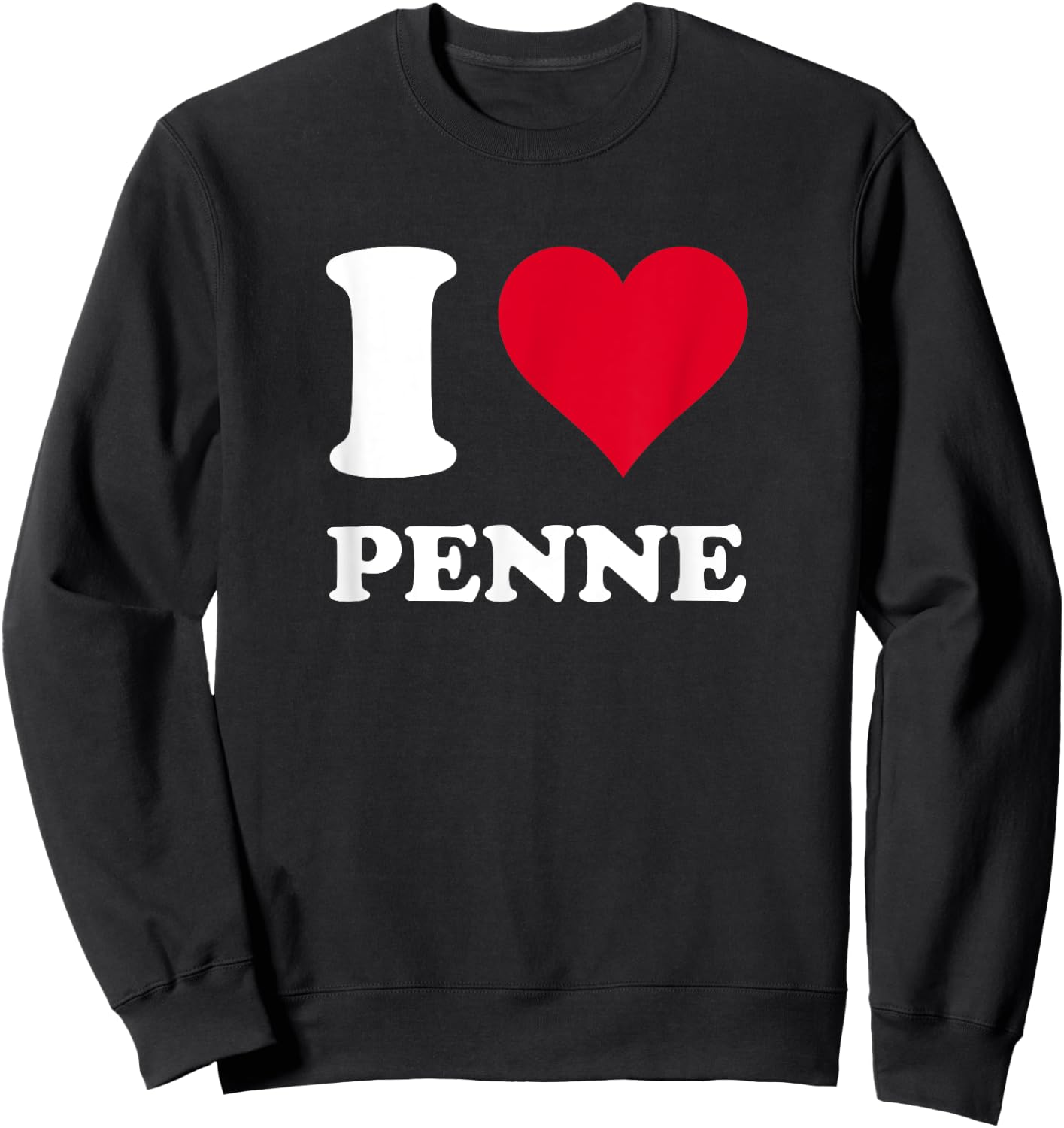 Red Heart I Love Penne Sweatshirt - Sweatshirt | Black