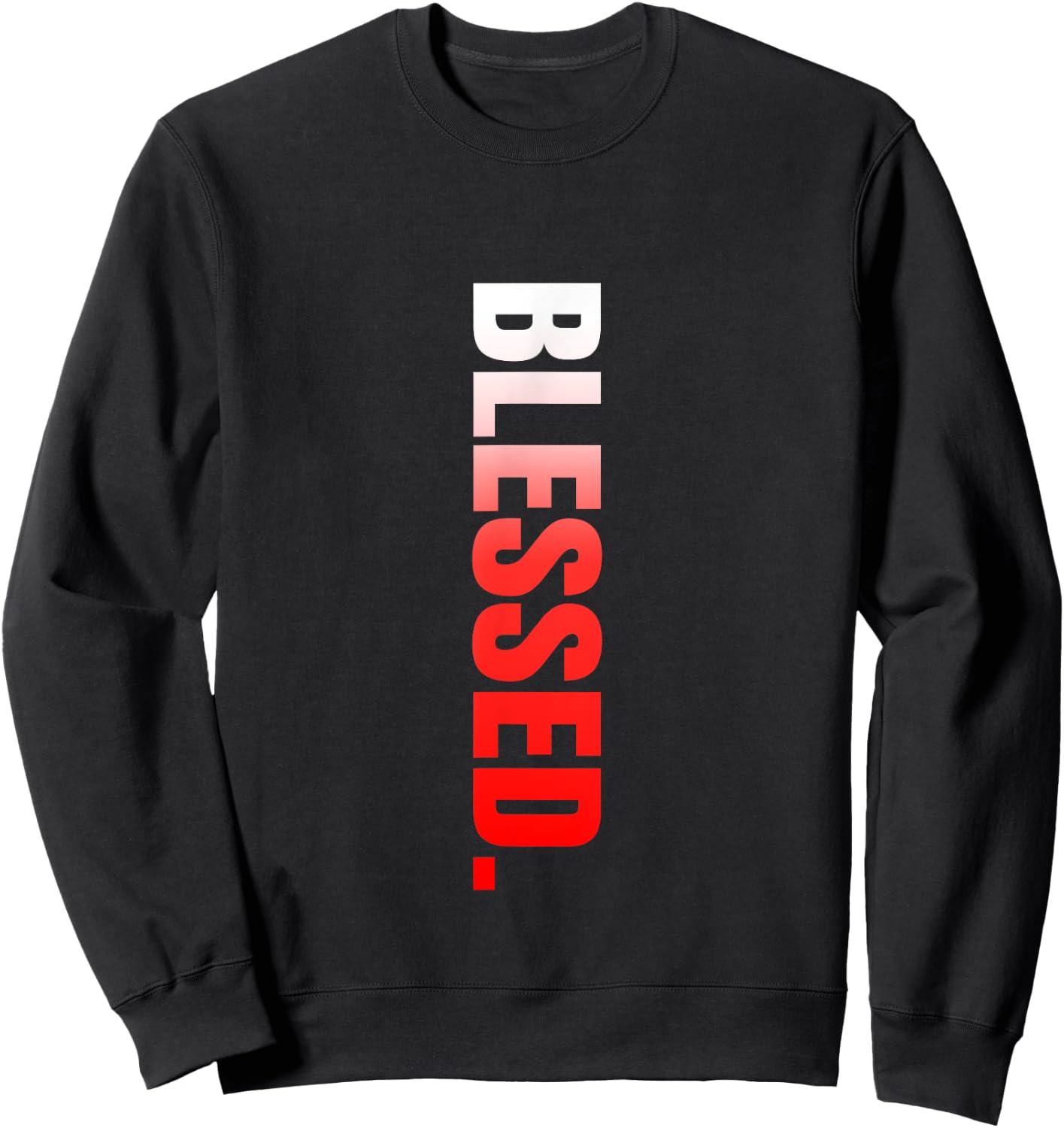 Red Blessed. Vertical Red Color Graphic Sweatshirt - Sweatshirt | Black