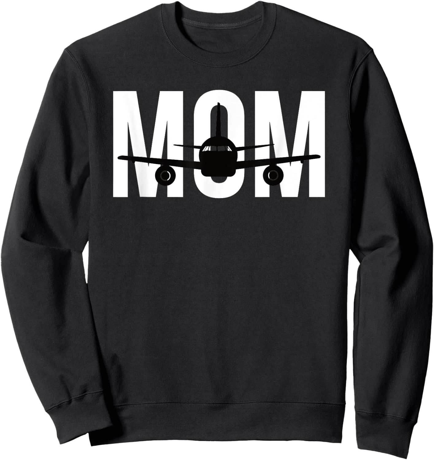 Funny Airplane Pilot Mom Shirt Aviation Lover Gift Mom Pilot Sweatshirt - Sweatshirt | Black
