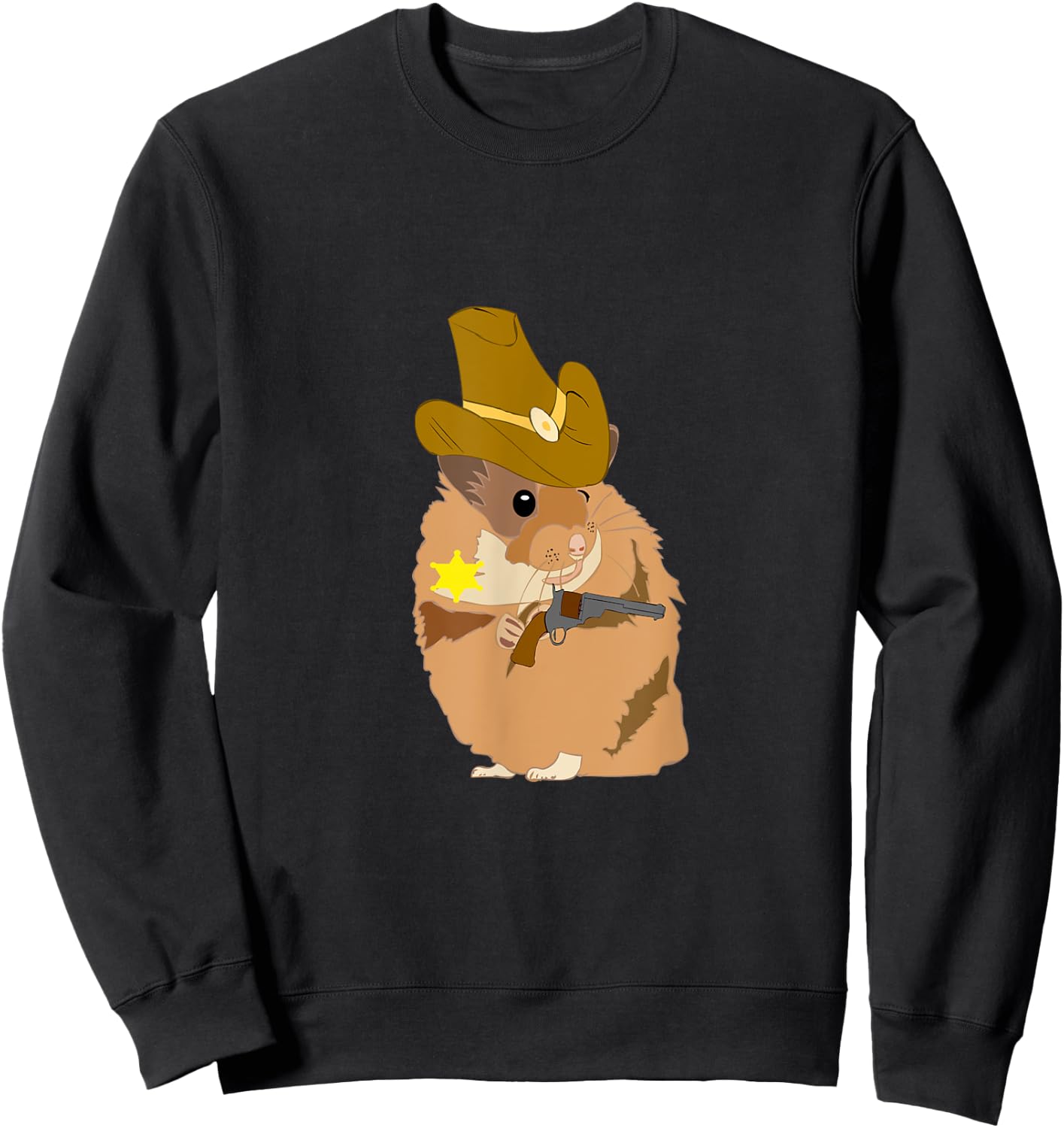 Cowboy Hamster Wild West Sherrif Hammy Howdy Rancer Sweatshirt - Sweatshirt | Black