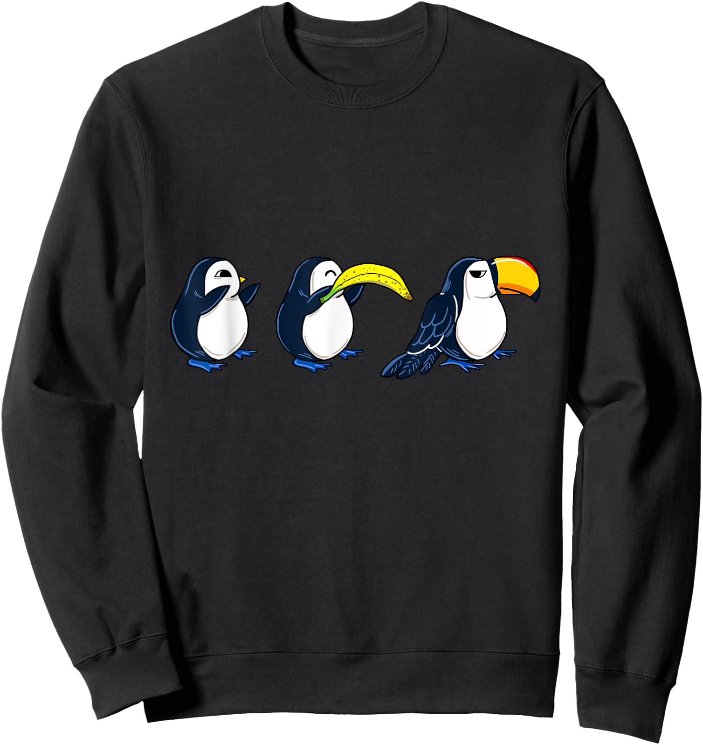 Bird Banana Toucan Funny Animal Puns Joke Humor Memes Gift Sweatshirt - Sweatshirt | Black