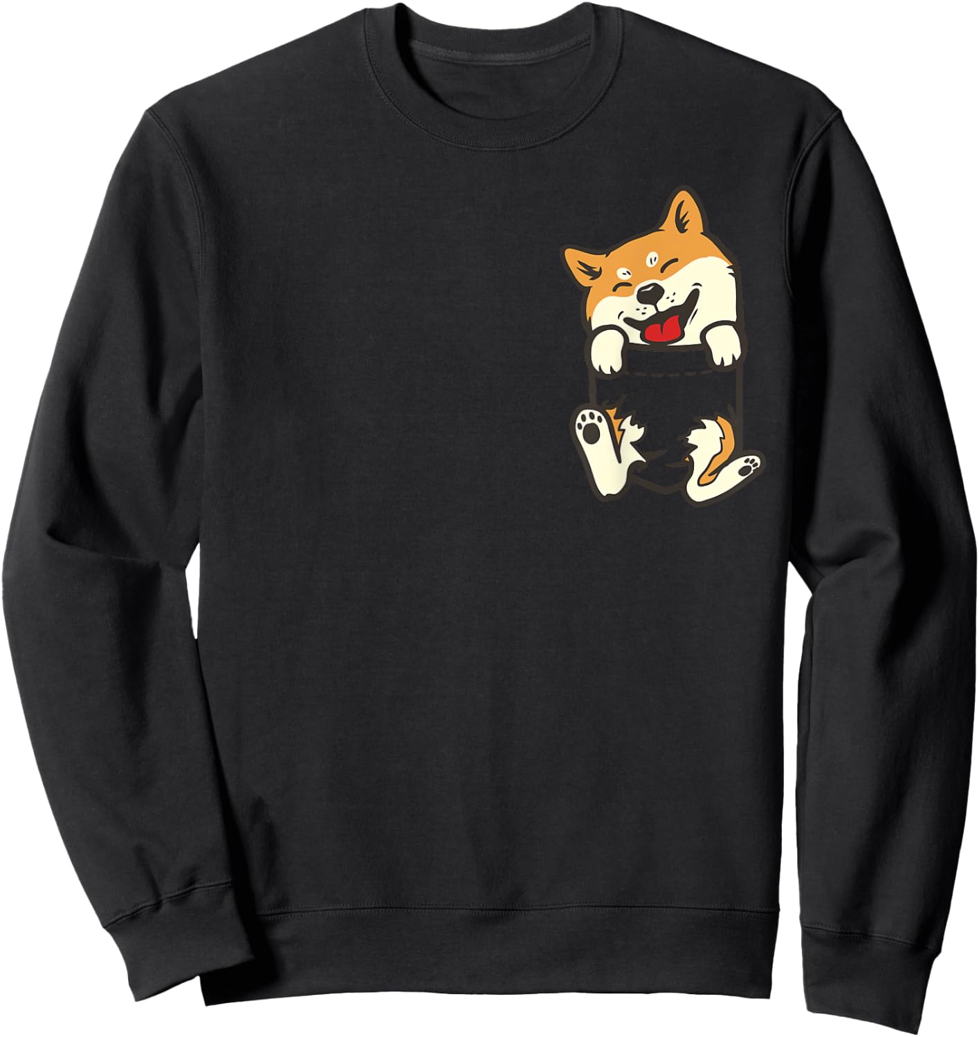 Pocket Shiba Inu Feet Cute Doge Akita Dog Lover Owner Gift Women Kids Sweatshirt - Sweatshirt | Black