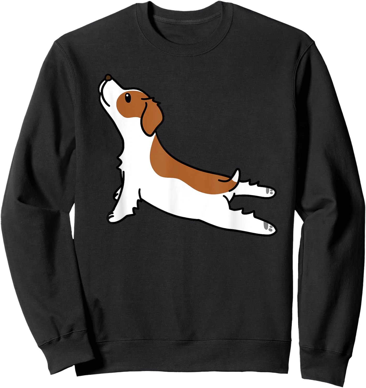 Epagneul Breton Yoga Pose Funny Dog Gift Sweatshirt - Sweatshirt | Black