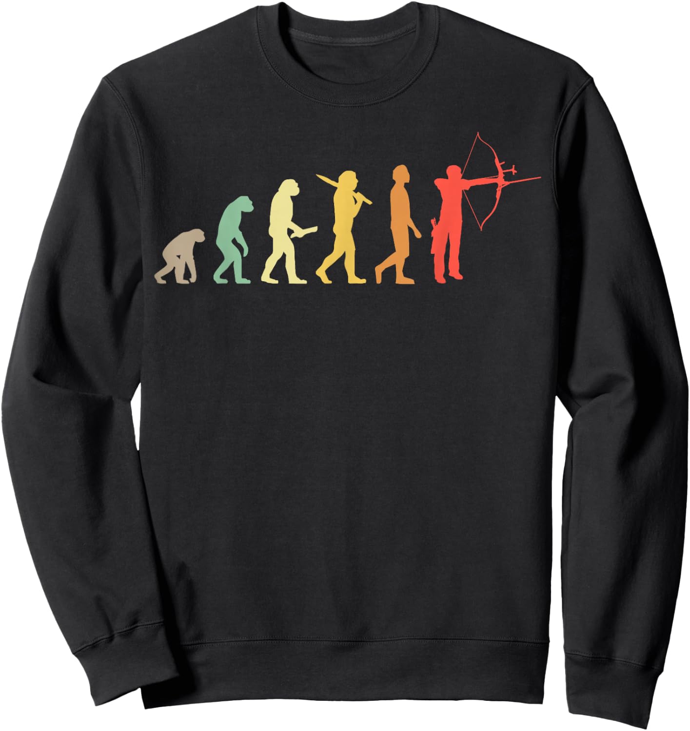 Retro Archery Evolution Gift Archers Sweatshirt - Sweatshirt | Black