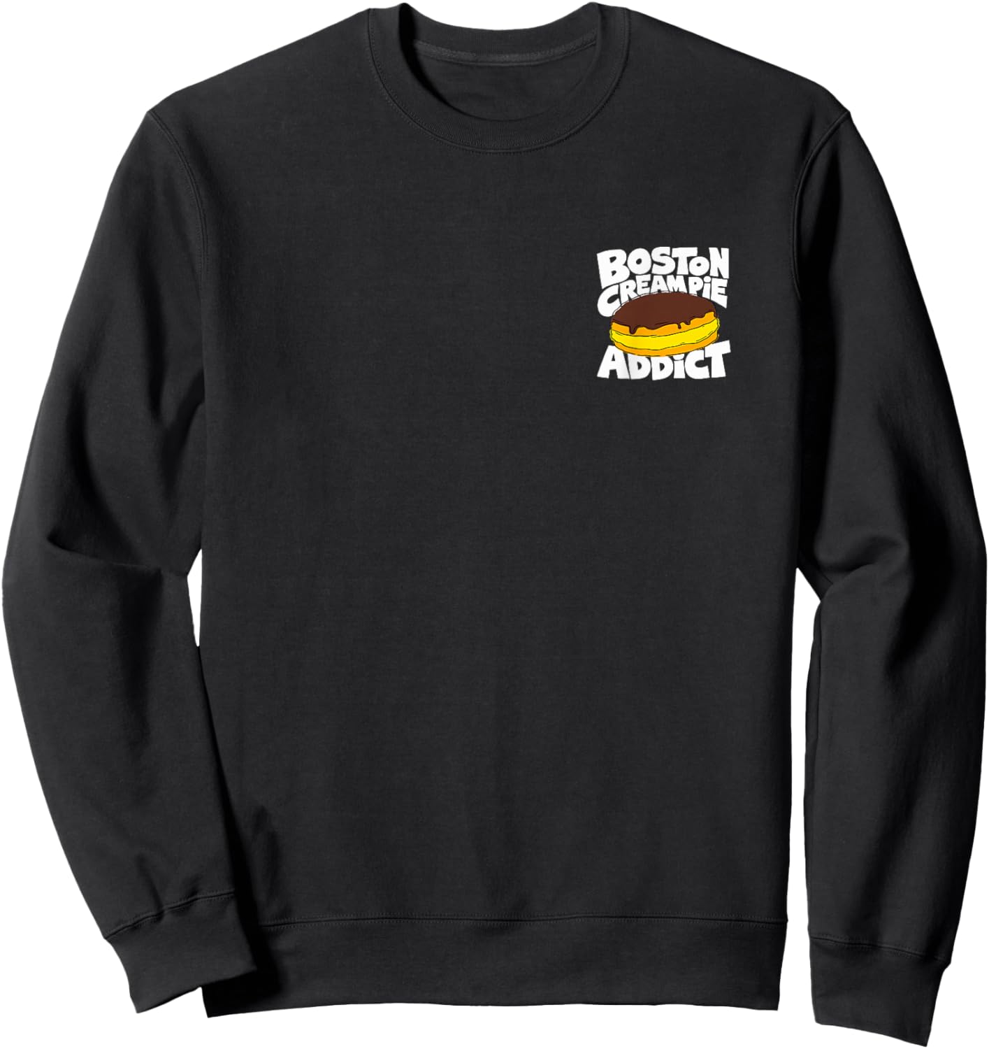 Boston Cream Pie Minimalist Badge Patch Sweatshirt - Sweatshirt | Black