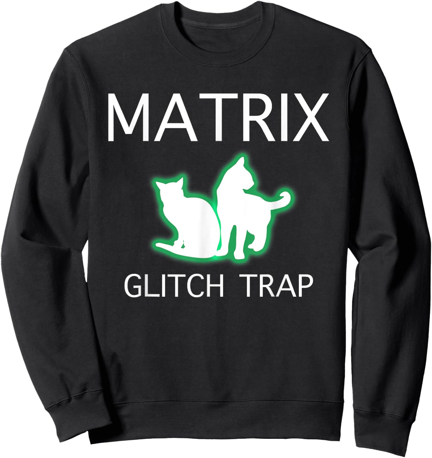 Cat Glitch Trap in Matrix Women Sweatshirt - Sweatshirt | Black