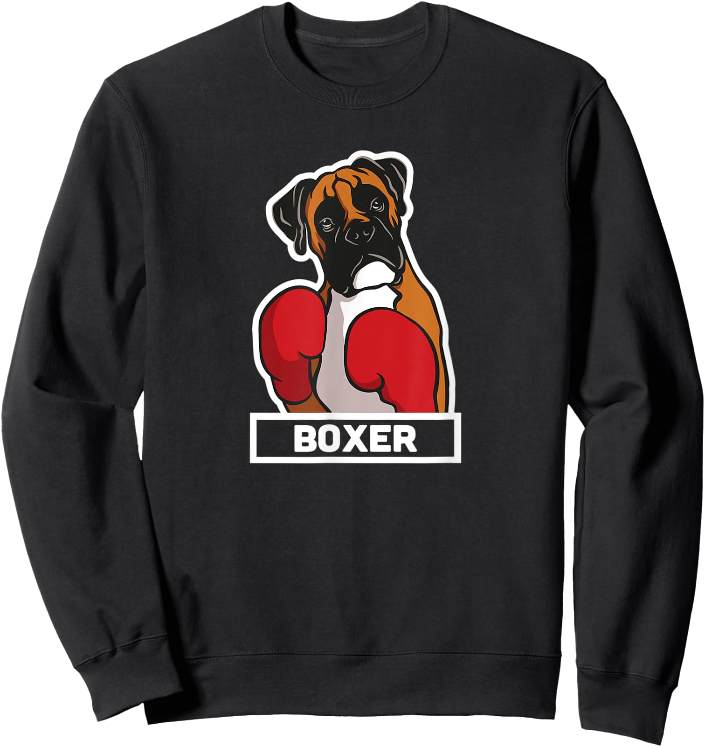 Boxer Dog Boxing Gloves Funny Boxing Women Kids Sweatshirt - Sweatshirt | Black