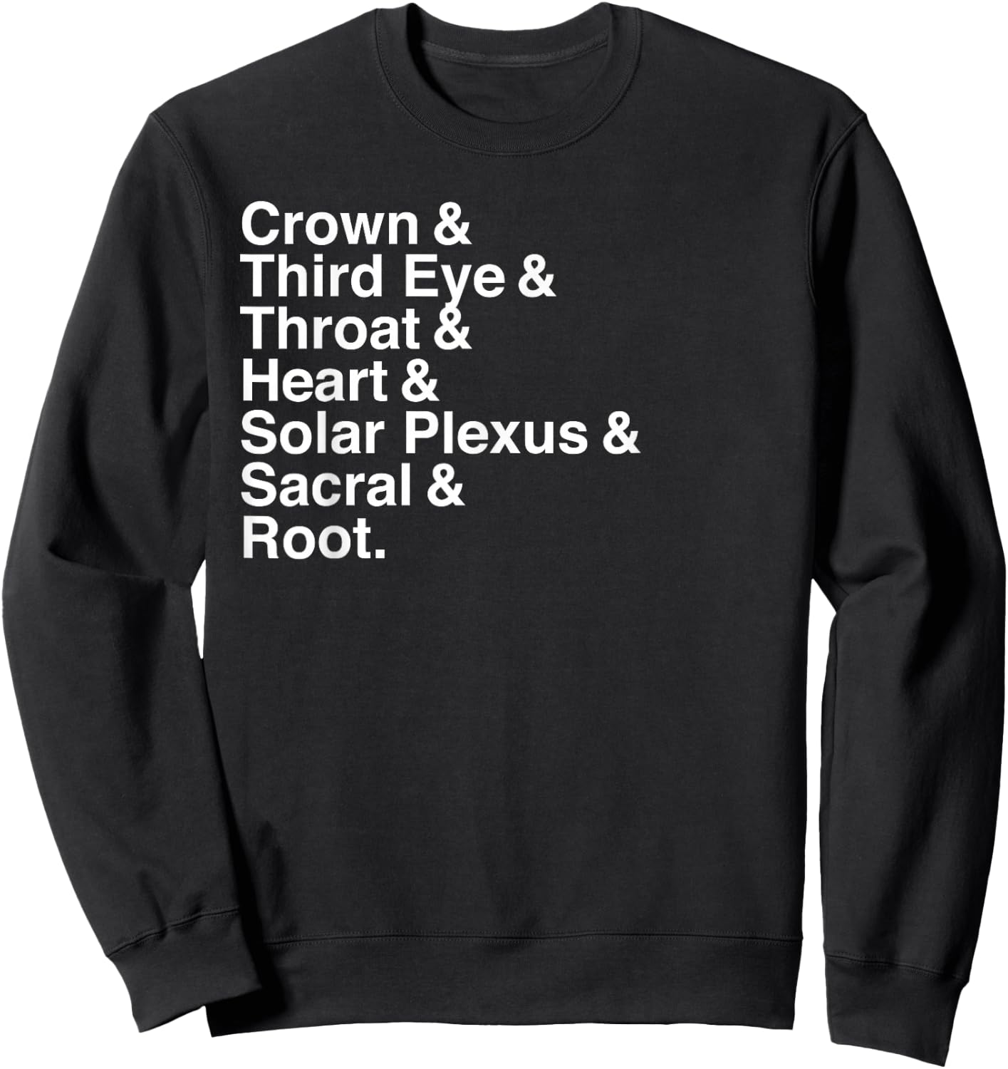 Yoga, Seven Chakras Helvetica Graphic Sweatshirt - Sweatshirt | Black