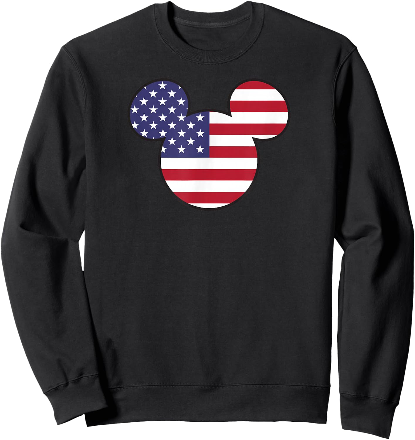 Disney Mickey American Flag Sweatshirt - Sweatshirt | Black
