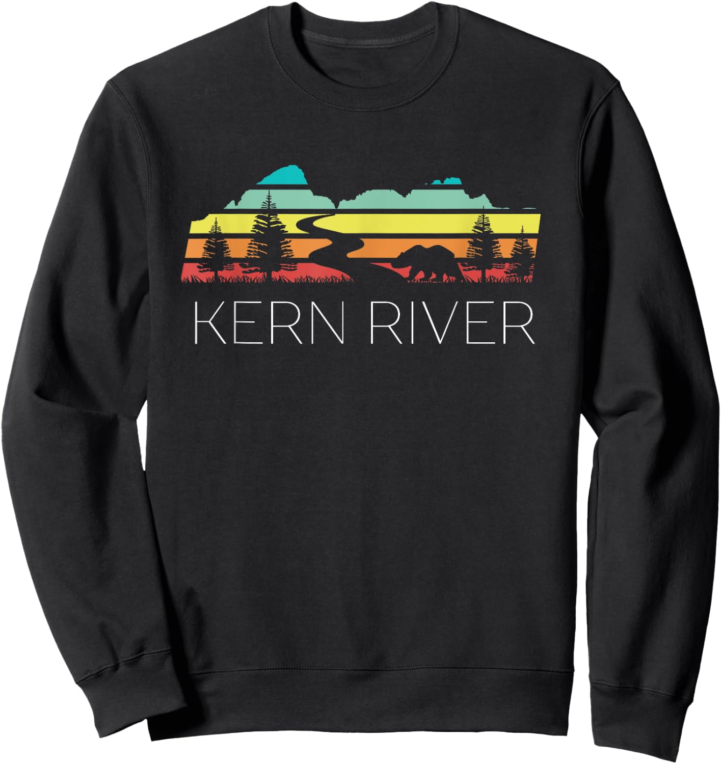 Kern River California Sequoia Forest Kernville Retro Camping Sweatshirt - Sweatshirt | Black