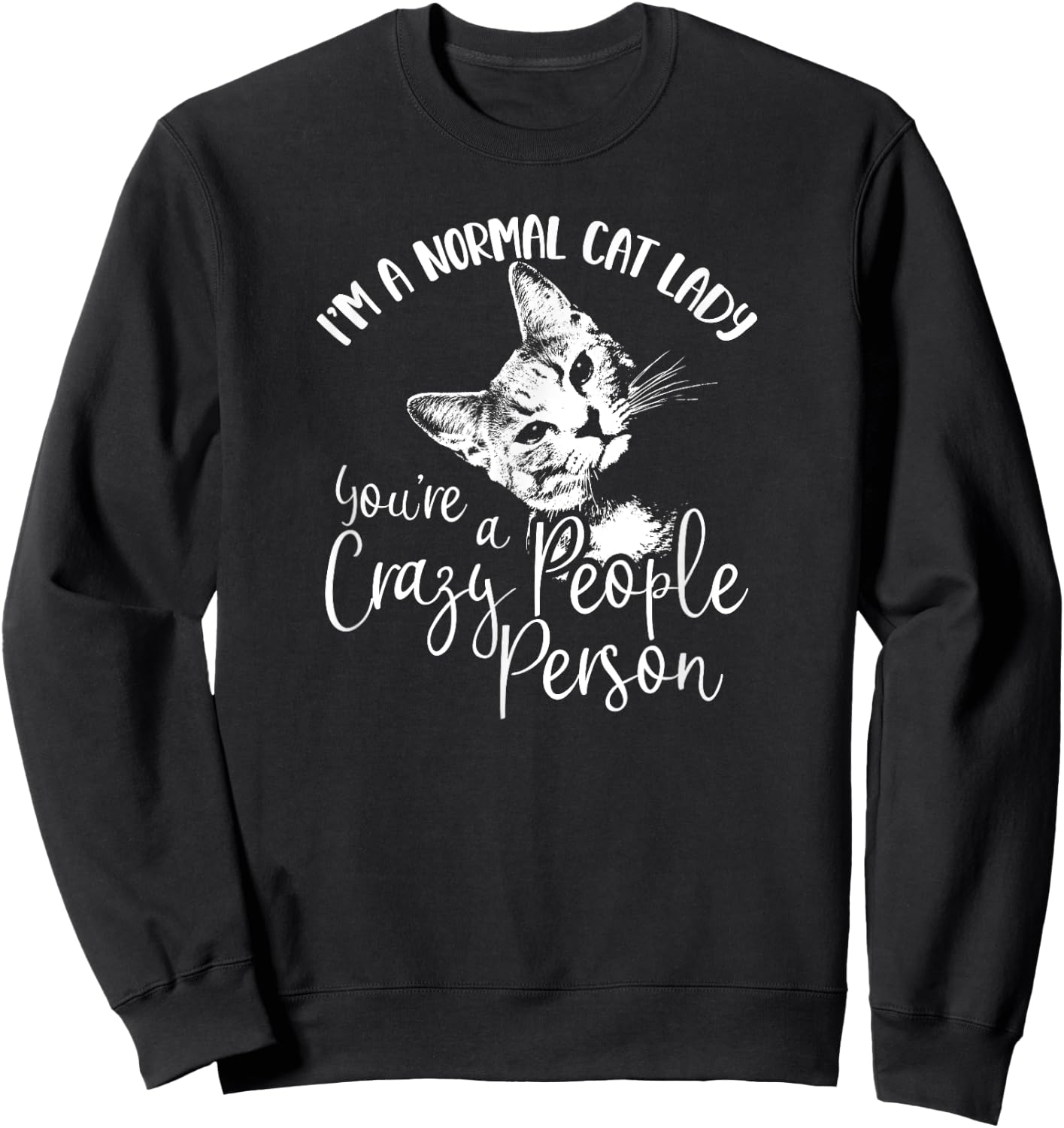 I'm A Normal Cat Lady You're A Crazy People Person Sweatshirt - Sweatshirt | Black