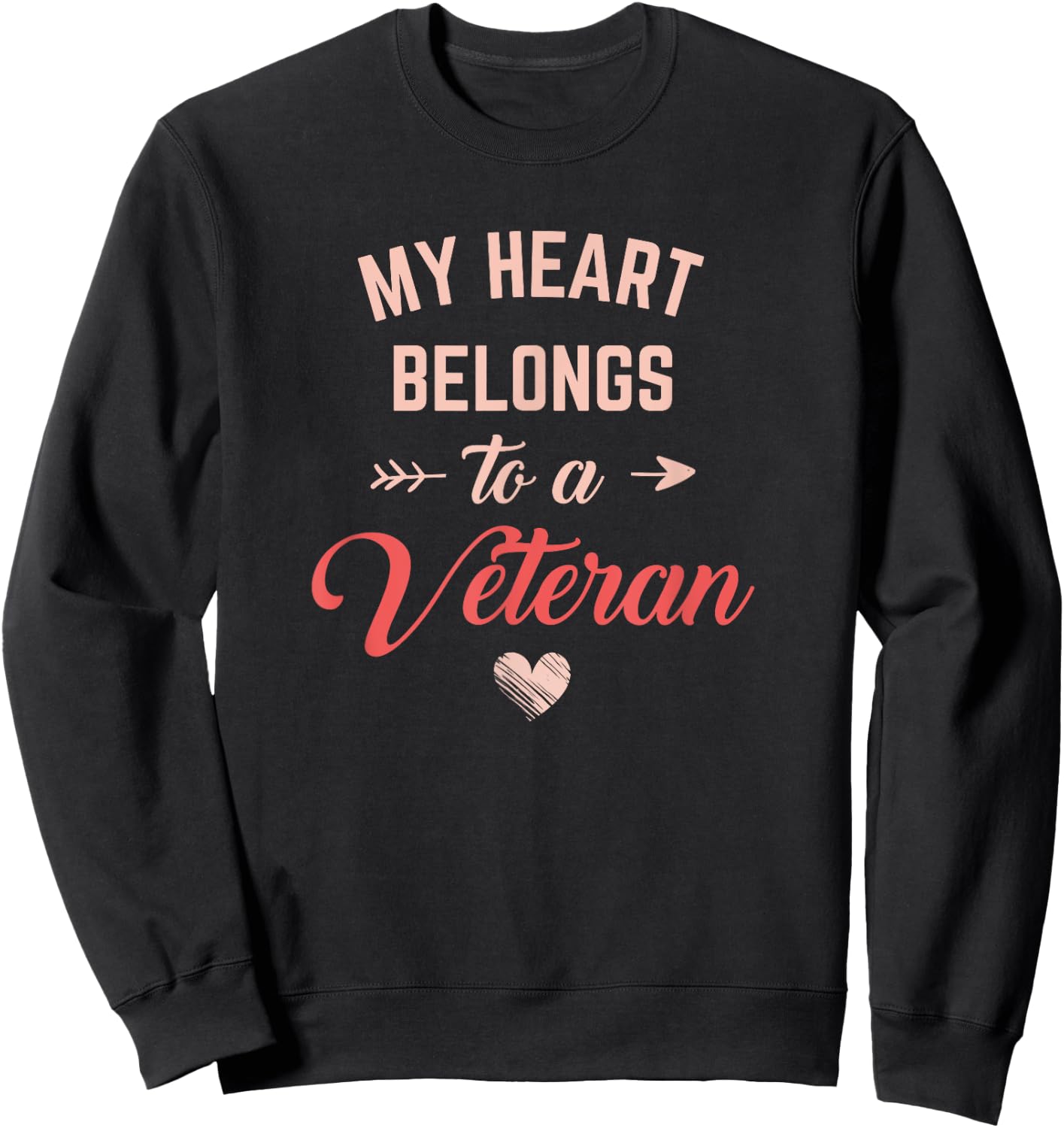 Cute Veteran Wife Girlfriend Sweatshirt - Sweatshirt | Black