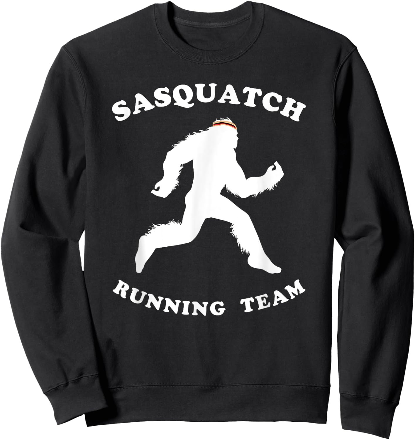 Sasquatch Running Team Shirt, Ape Man Marathon Runner Sweatshirt - Sweatshirt | Black