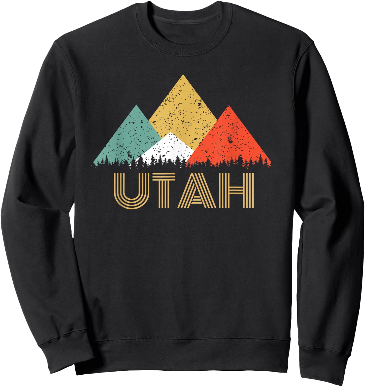 Retro Utah Mountain T Shirt Women and Kids Sweatshirt - Sweatshirt | Black