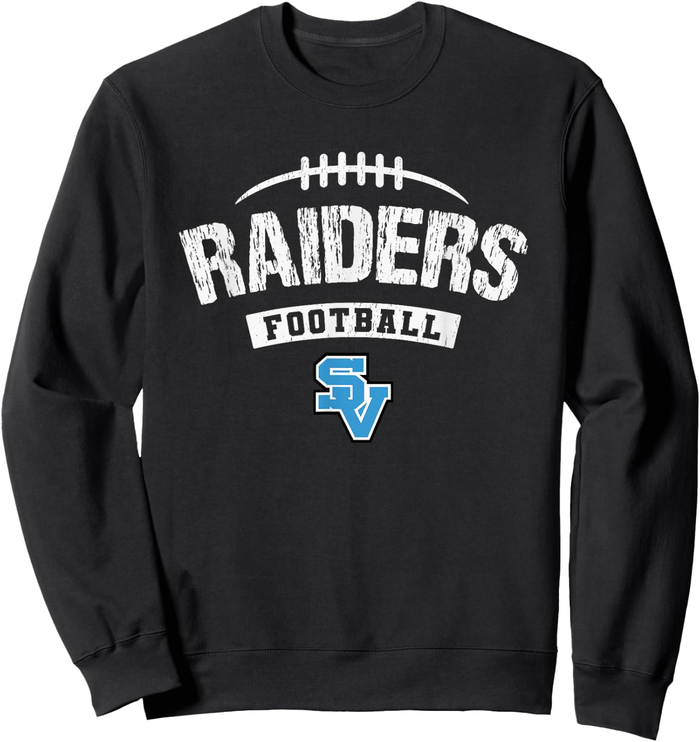 Seneca Valley Raiders Logo Football Distressed HS Sweatshirt - Sweatshirt | Black