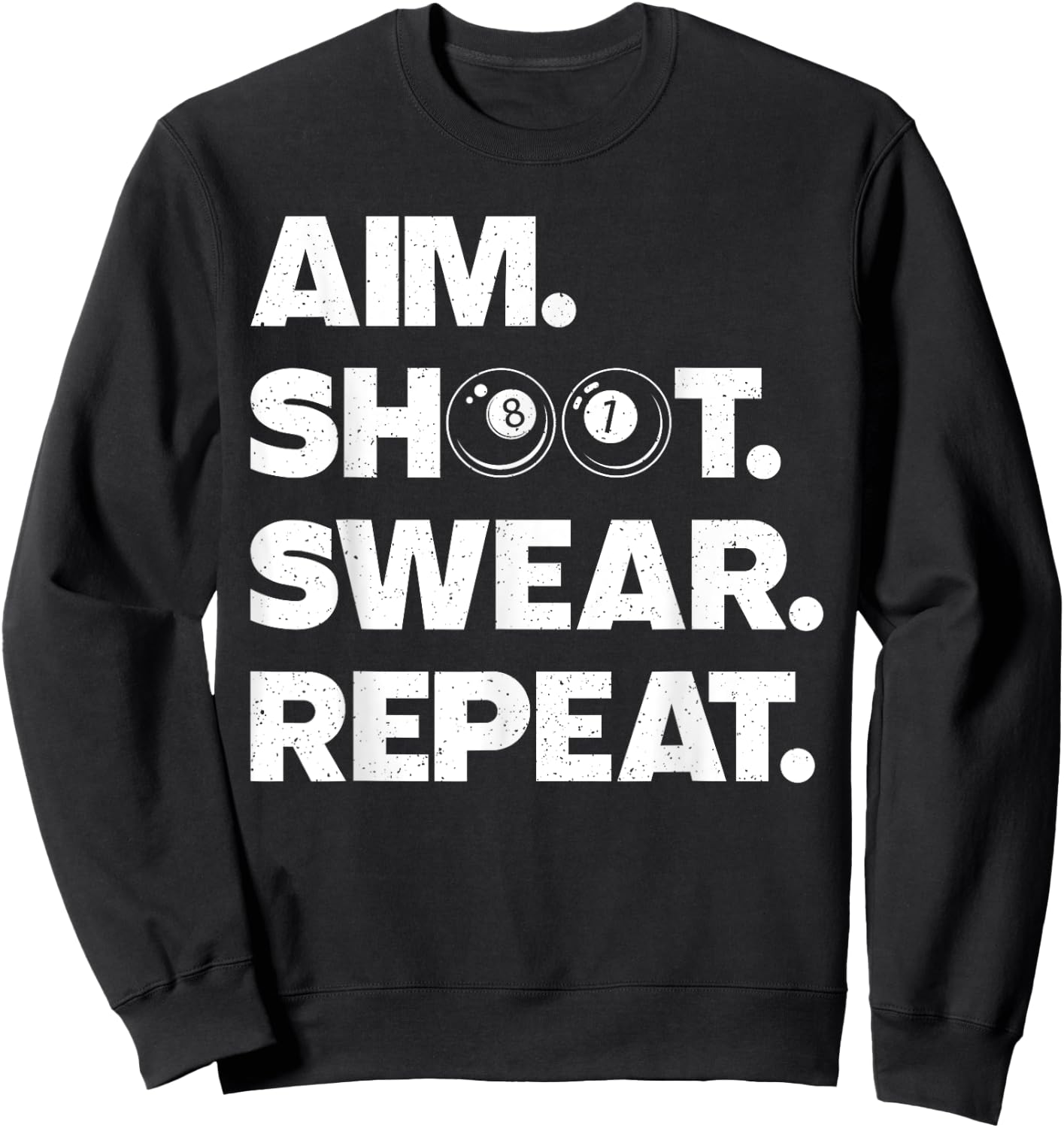 Funny Pool Art Women Billiards Lover Pool Player Sweatshirt - Sweatshirt | Black