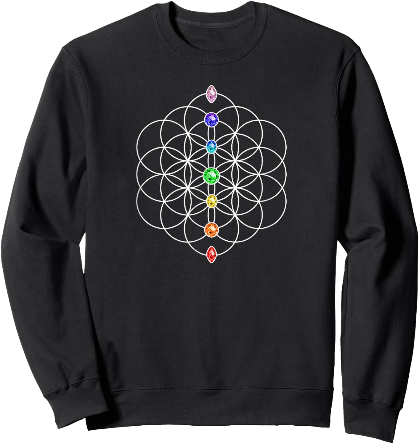 Flower of Life, Chakra, Sacred Geometrie, Yoga, Symbol Sweatshirt - Sweatshirt | Black