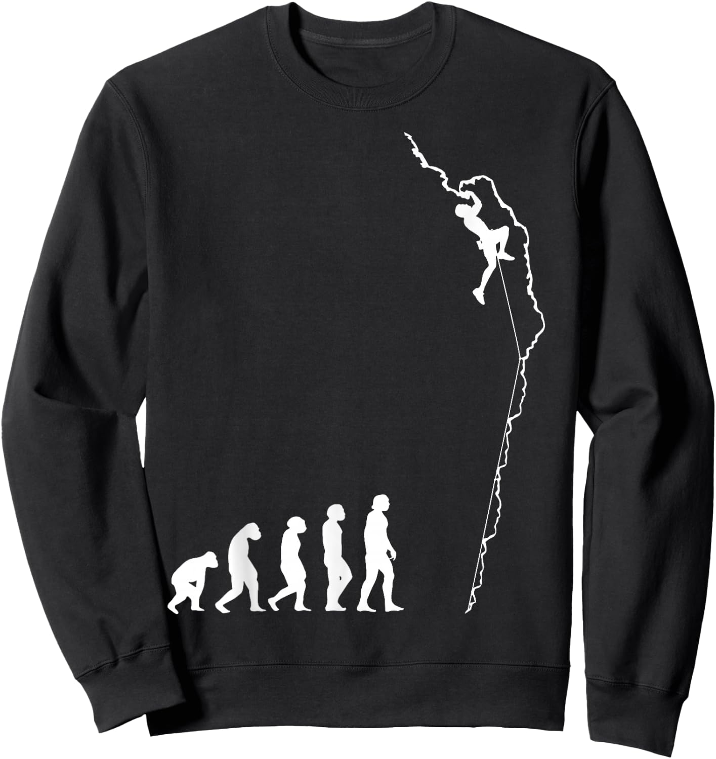 Climbing Evolution - Fun Bouldering Rock Climber Sweatshirt - Sweatshirt | Black