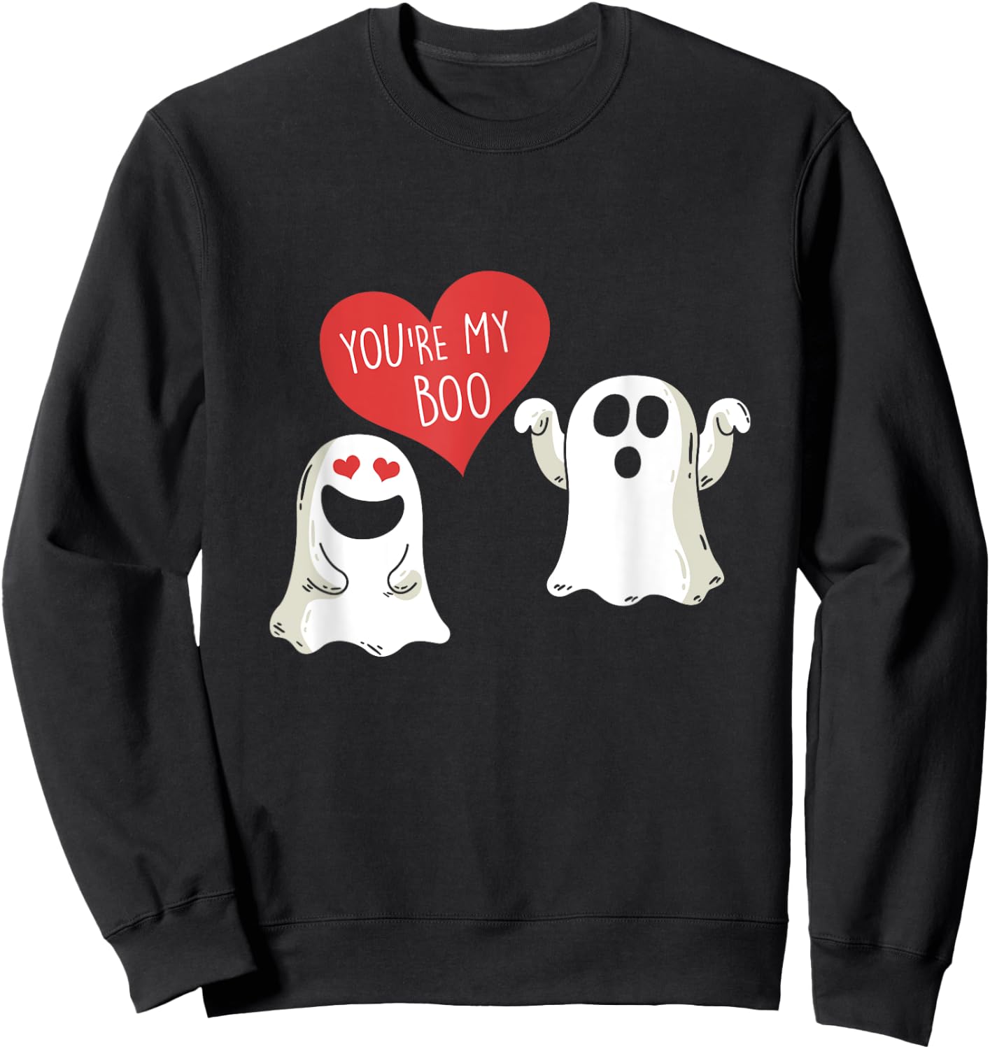 Cute Ghost Couple Boo To You Halloween Du bist mein Boo Sweatshirt - Sweatshirt | Black