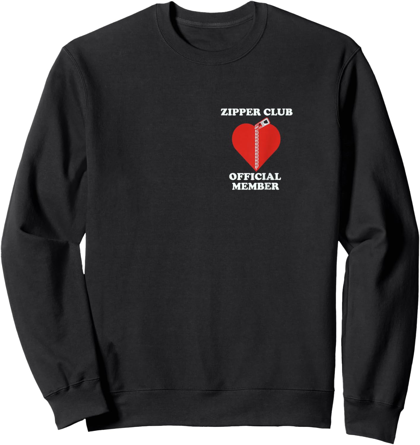 Zipper Club Official Member Open Heart Surgery Sweatshirt - Sweatshirt | Black