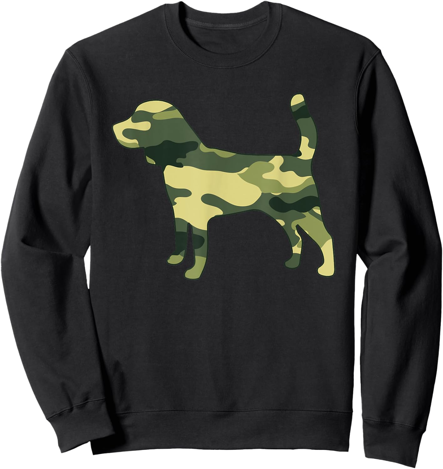 Military Beagle Camo Men Print US Puppy Dog Pet Veteran Gift Sweatshirt - Sweatshirt | Black