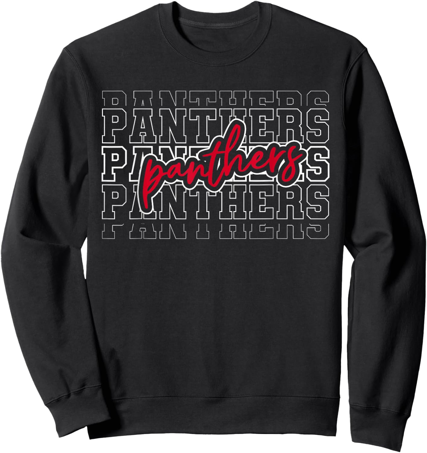 Vintage Panthers School Sports Name Spirit Back To School Sweatshirt - Sweatshirt | Black