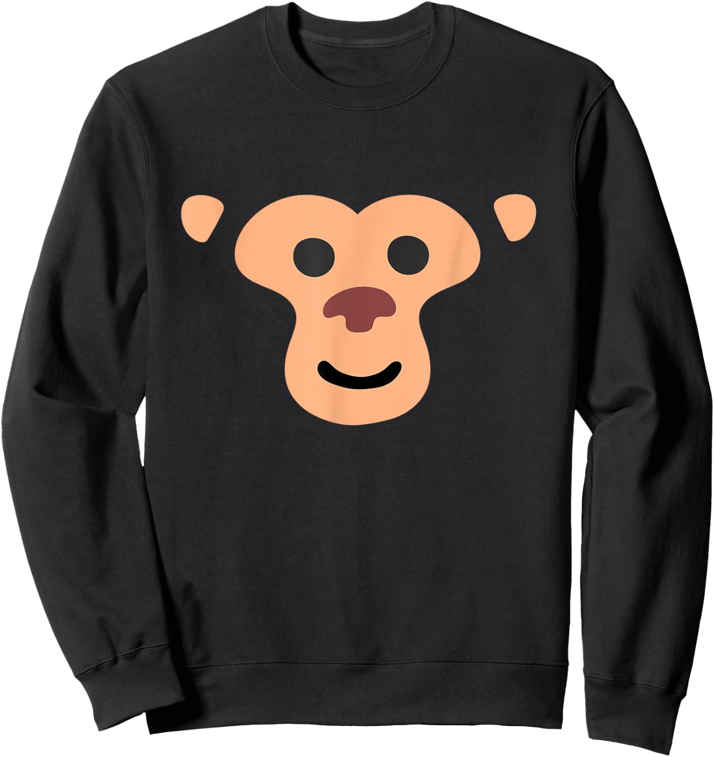 Cute Monkey Face Awesome Halloween Costume Gift Sweatshirt - Sweatshirt | Black
