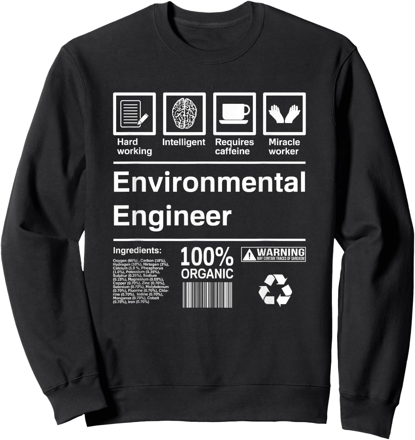 Environmental Engineer Gift Sweatshirt - Sweatshirt | Black