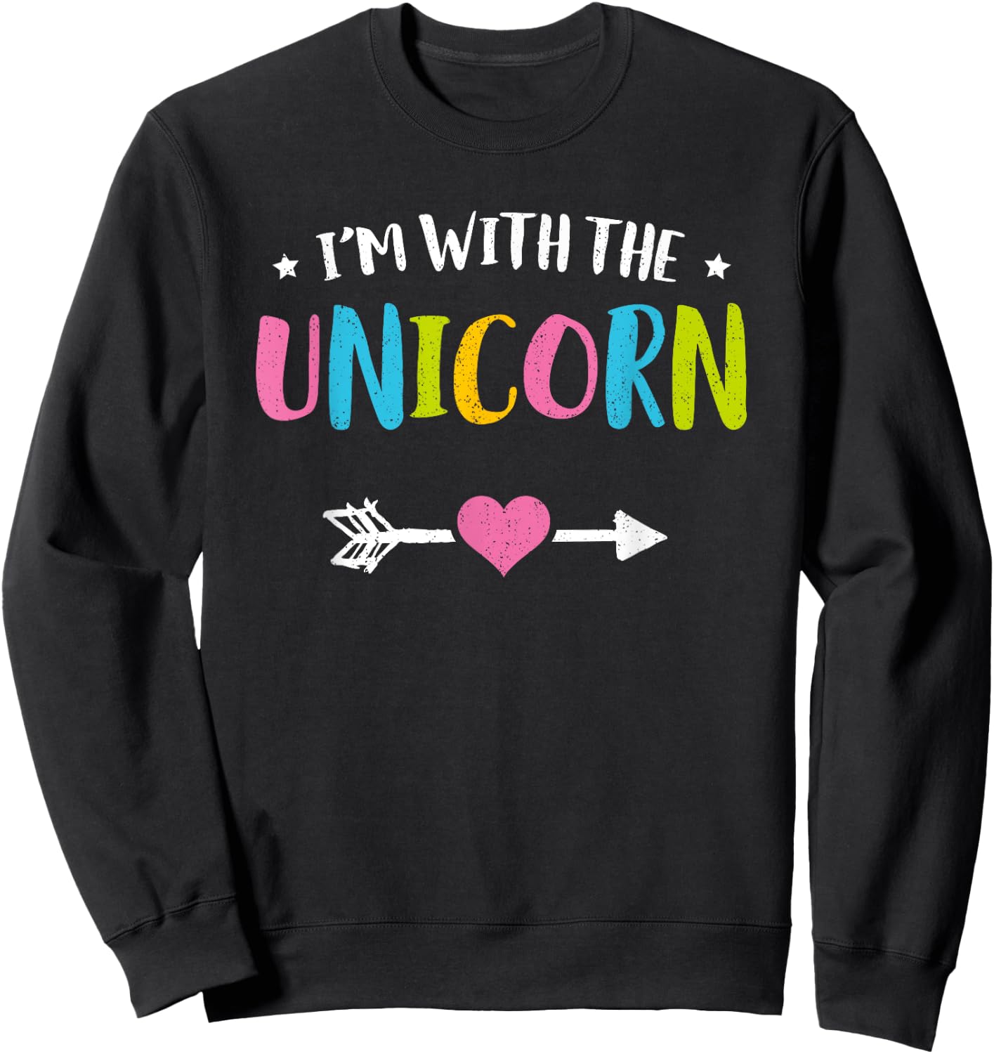 I'm With The Unicorn Cute Funny Couple Halloween Costume Sweatshirt - Sweatshirt | Black