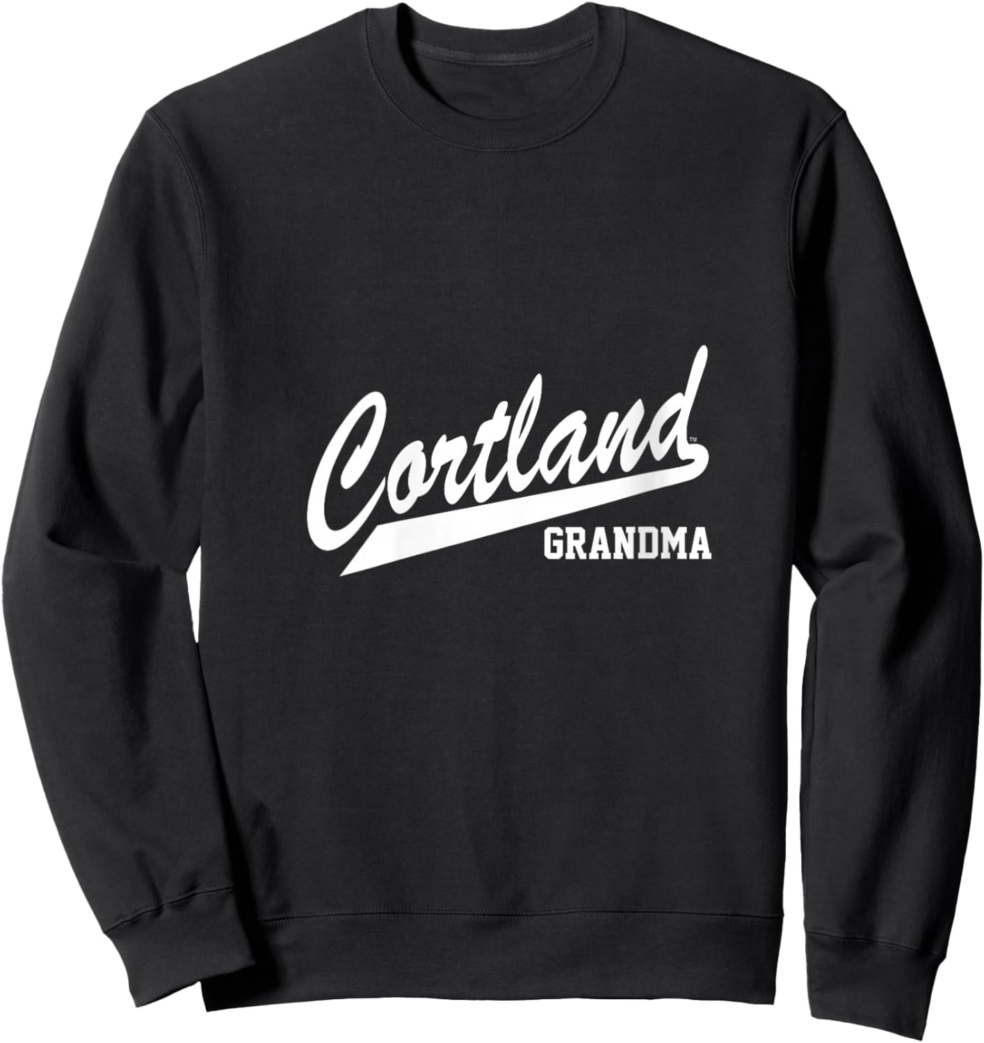 Women's SUNY Cortland Grandma Red Dragons Script V-Neck Sweatshirt - Sweatshirt | Black