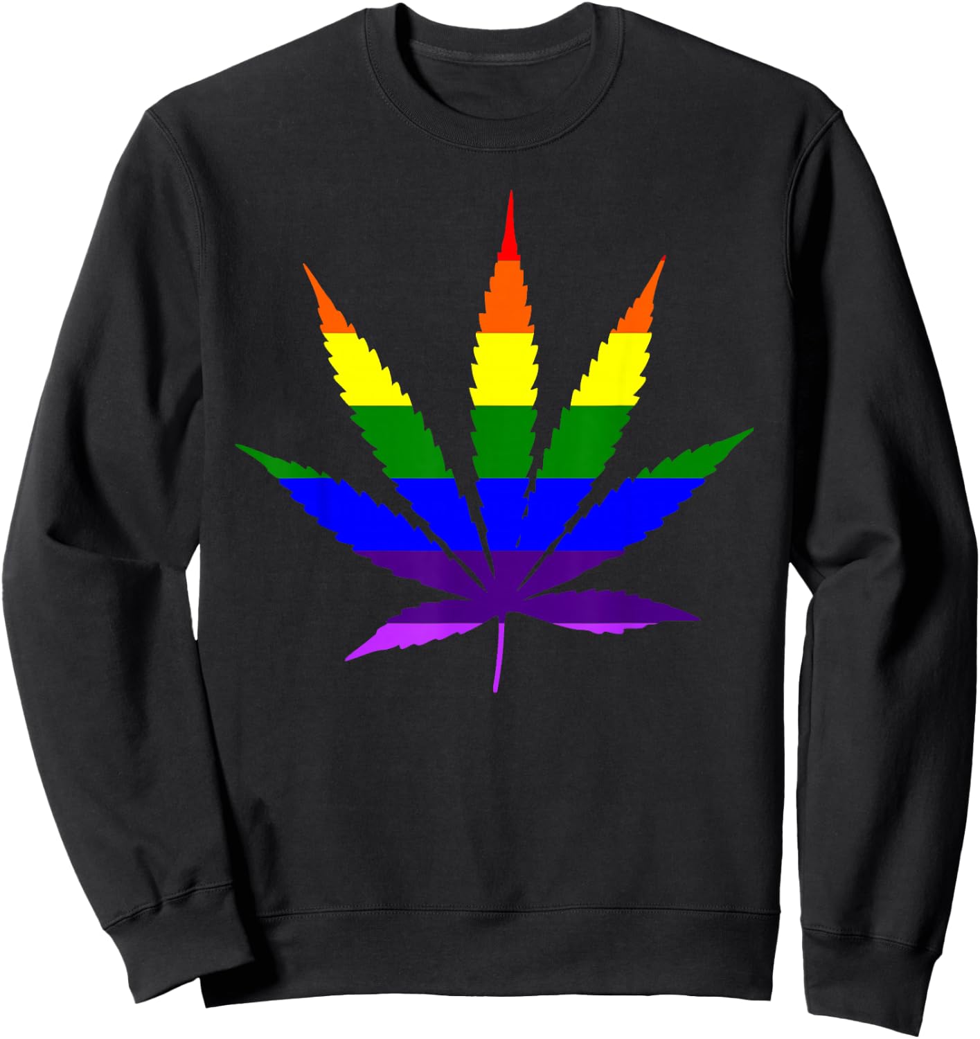 Rainbow Marijuana Leaf Pot Leaf Pride Shirt Sweatshirt - Sweatshirt | Black