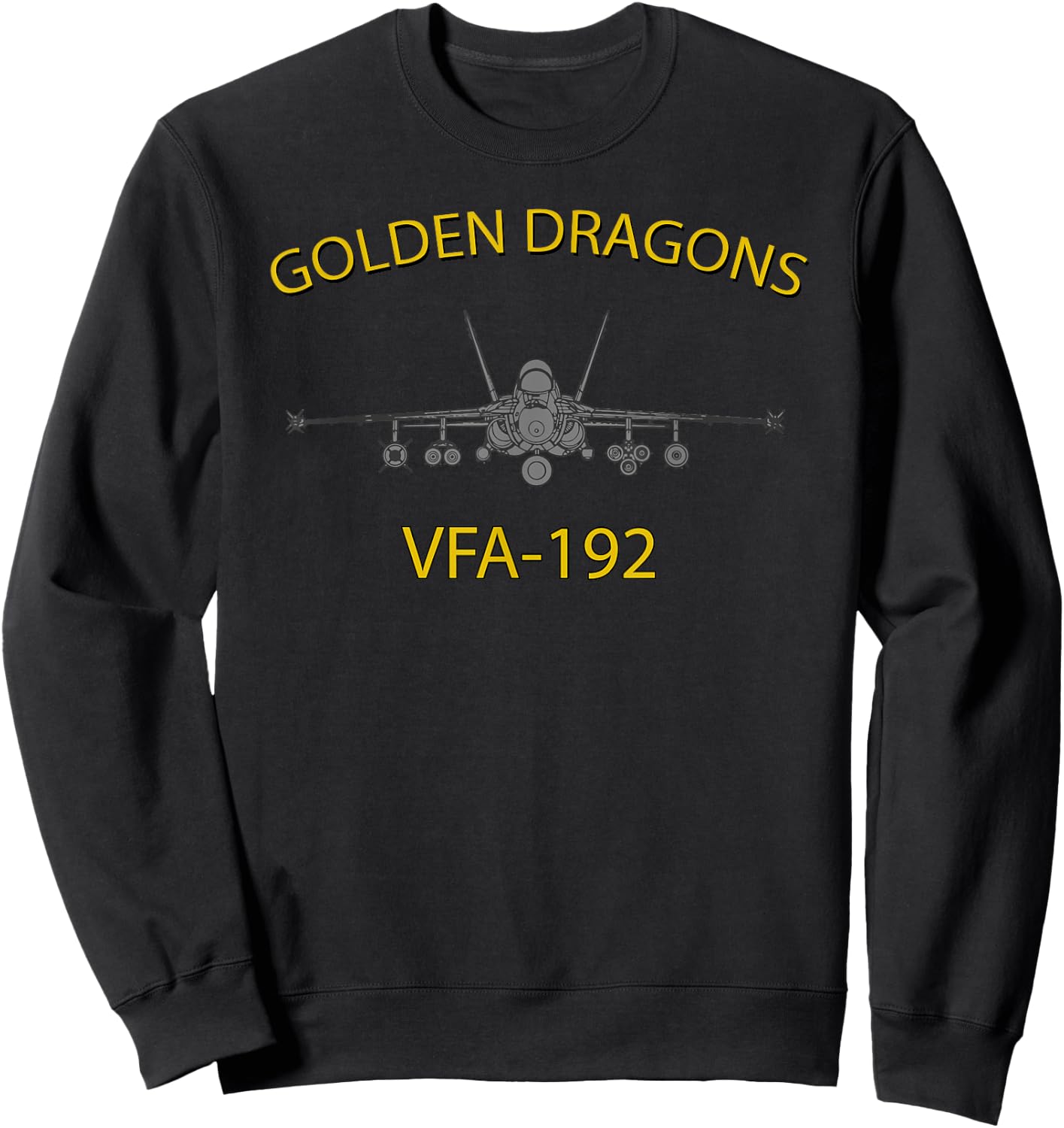 VFA-192 "Golden Dragons" Squadron F-18 Super Hornet Sweatshirt - Sweatshirt | Black