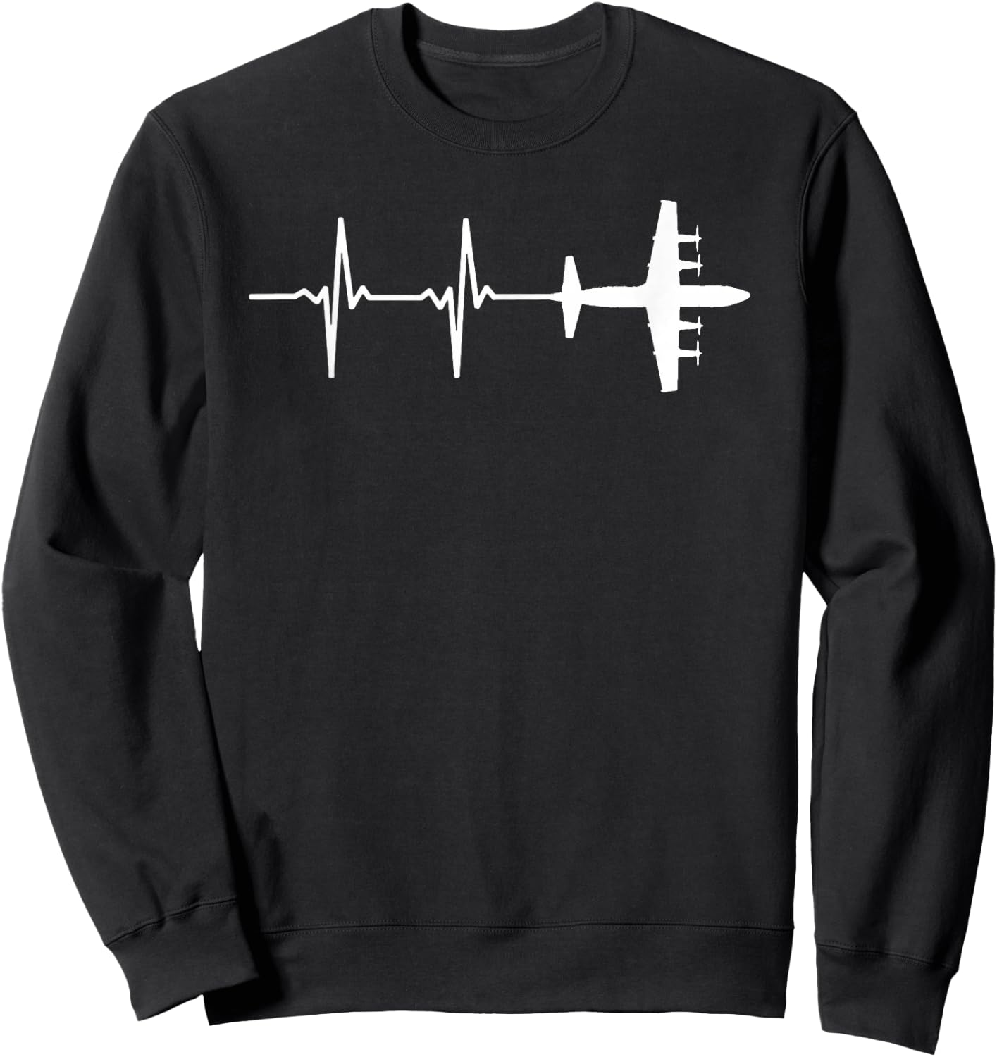 EKG Heartbeat P-3 Orion Military Plane Shirt Sweatshirt - Sweatshirt | Black